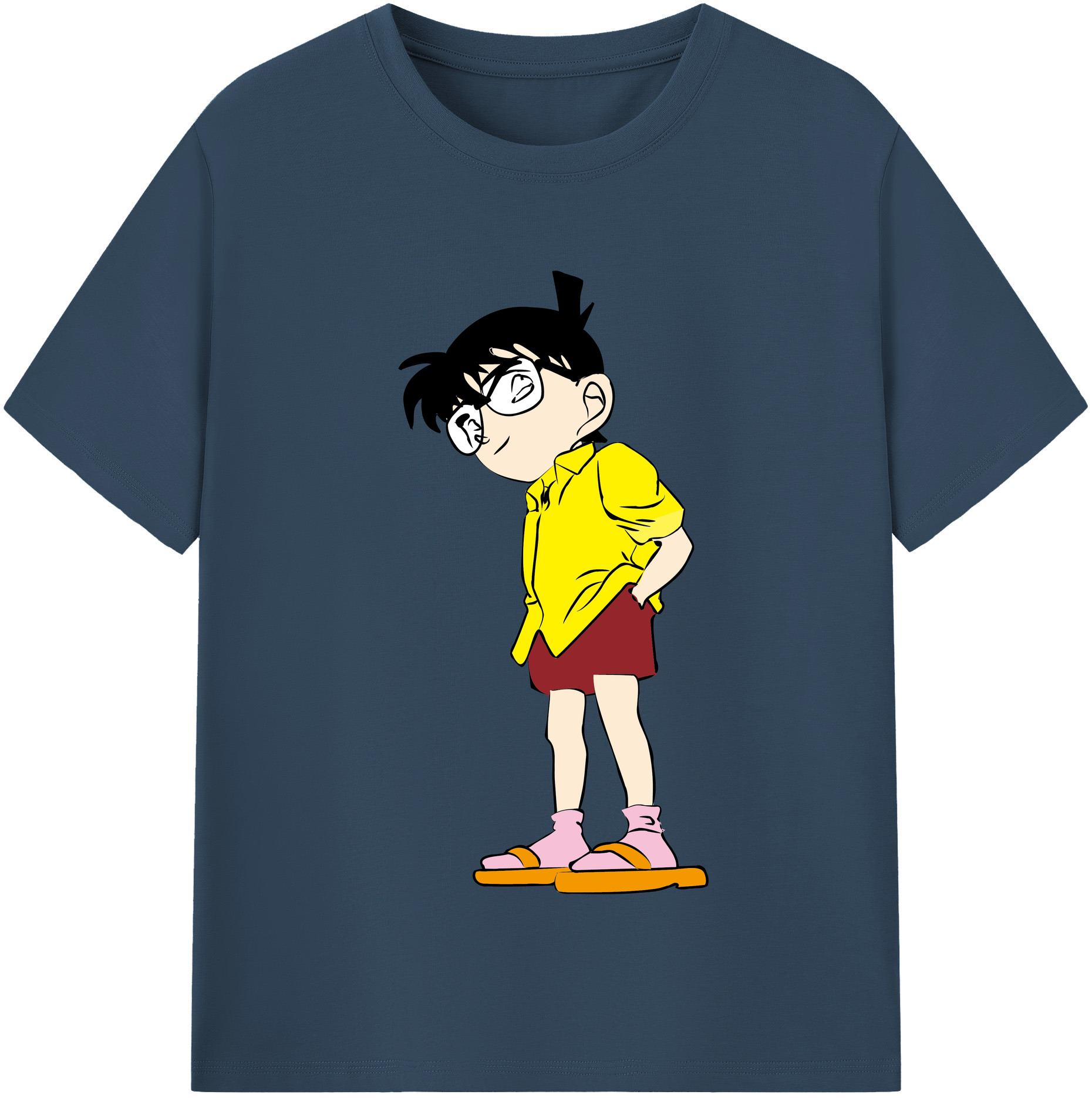 （画像用） 名探偵コナン 江戸川 コナン Detective Conan Conan Edogawa 綿100％半袖Tシャツ（フロントプリント）