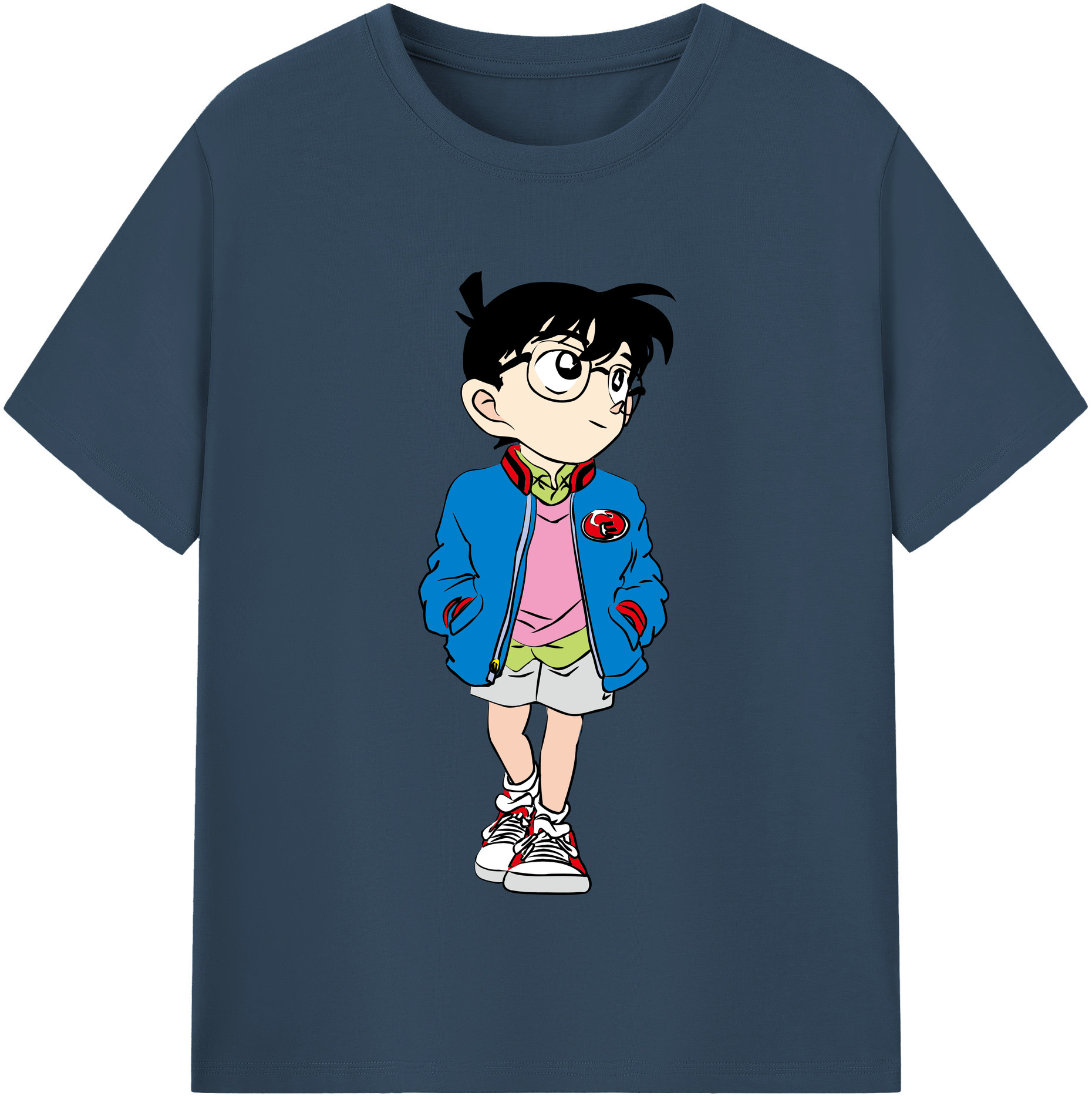 （画像用） 名探偵コナン 江戸川 コナン Detective Conan Conan Edogawa 綿100％半袖Tシャツ（フロントプリント）