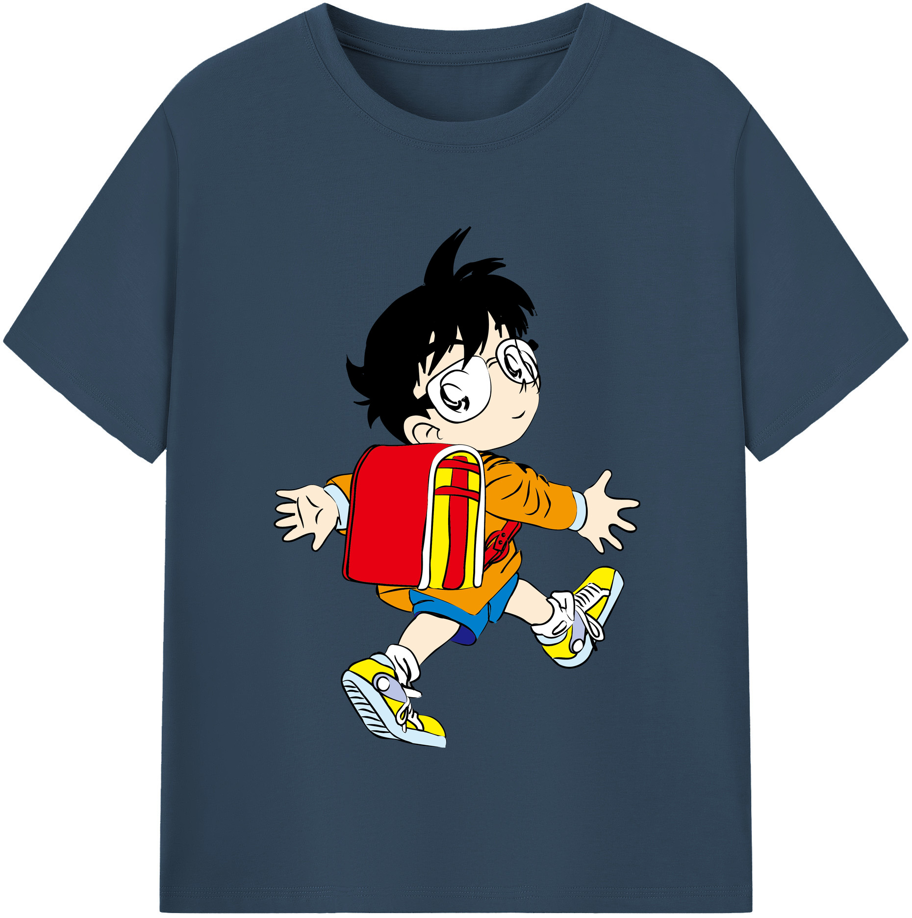 （画像用） 名探偵コナン 江戸川 コナン Detective Conan Conan Edogawa 綿100％半袖Tシャツ（フロントプリント）