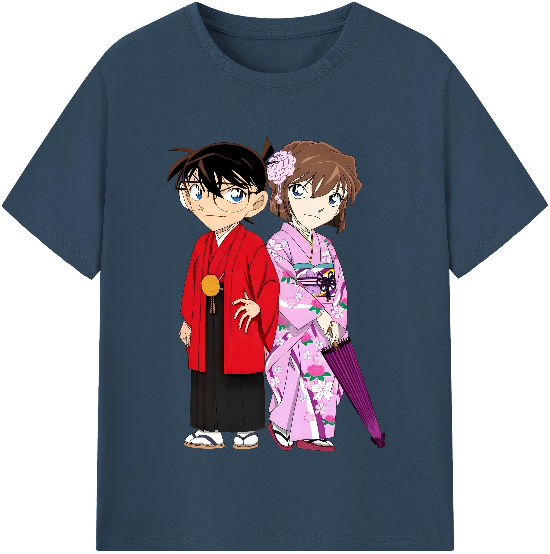 （画像用） 名探偵コナン 江戸川 コナン Detective Conan Conan Edogawa 綿100％半袖Tシャツ（フロントプリント）