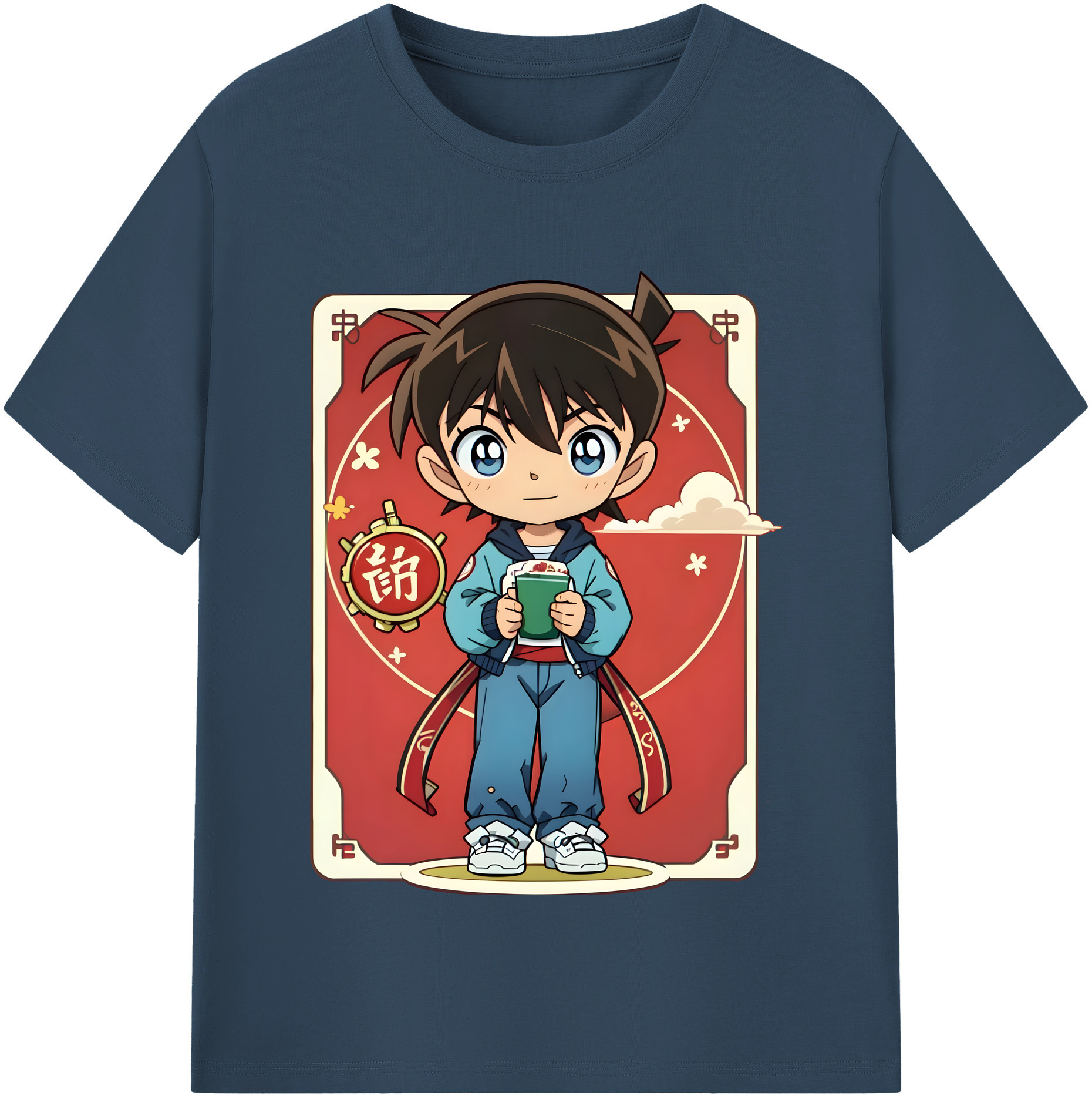 （画像用） 名探偵コナン 江戸川 コナン Detective Conan Conan Edogawa 綿100％半袖Tシャツ（フロントプリント）
