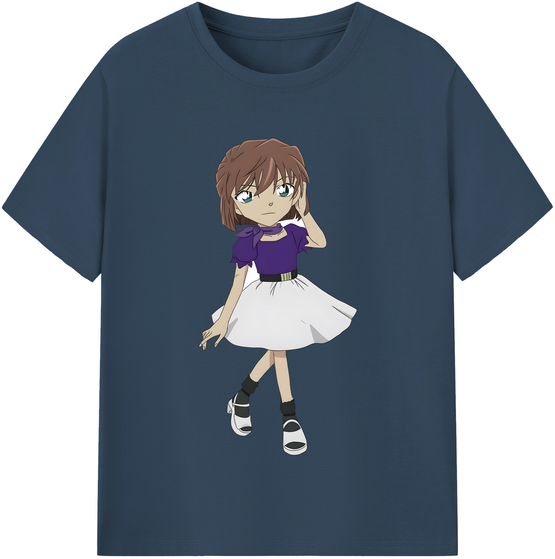 （画像用） 名探偵コナン 灰原 哀 はいばら あい Detective Conan Anita Hailey、Vi Graythorn Haibara Ai 綿100％半袖Tシャツ（フロントプリント）