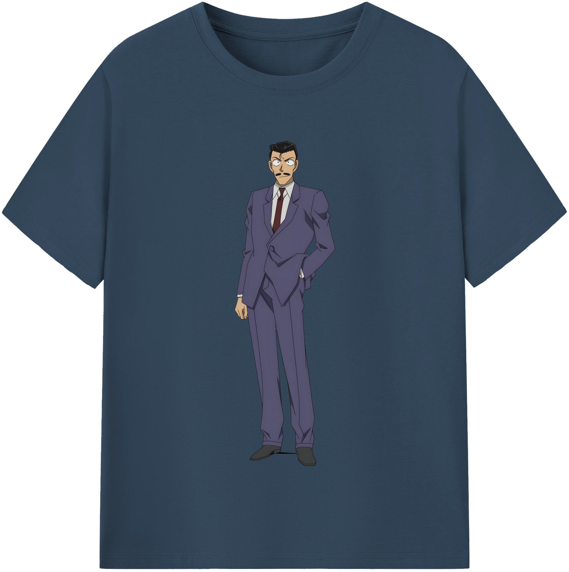 （画像用） 名探偵コナン 毛利 小五郎 もうり こごろう Detective Conan 綿100％半袖Tシャツ（フロントプリント）