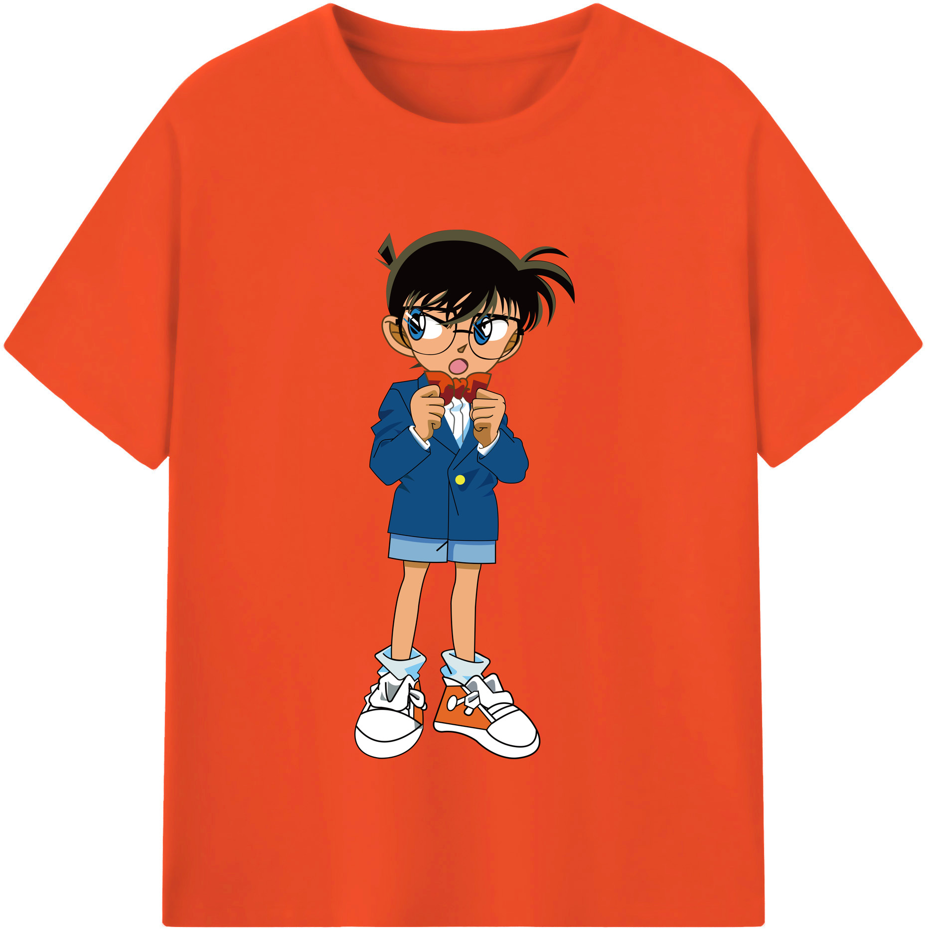 （画像用） 名探偵コナン 江戸川 コナン Detective Conan Conan Edogawa 綿100％半袖Tシャツ（フロントプリント）