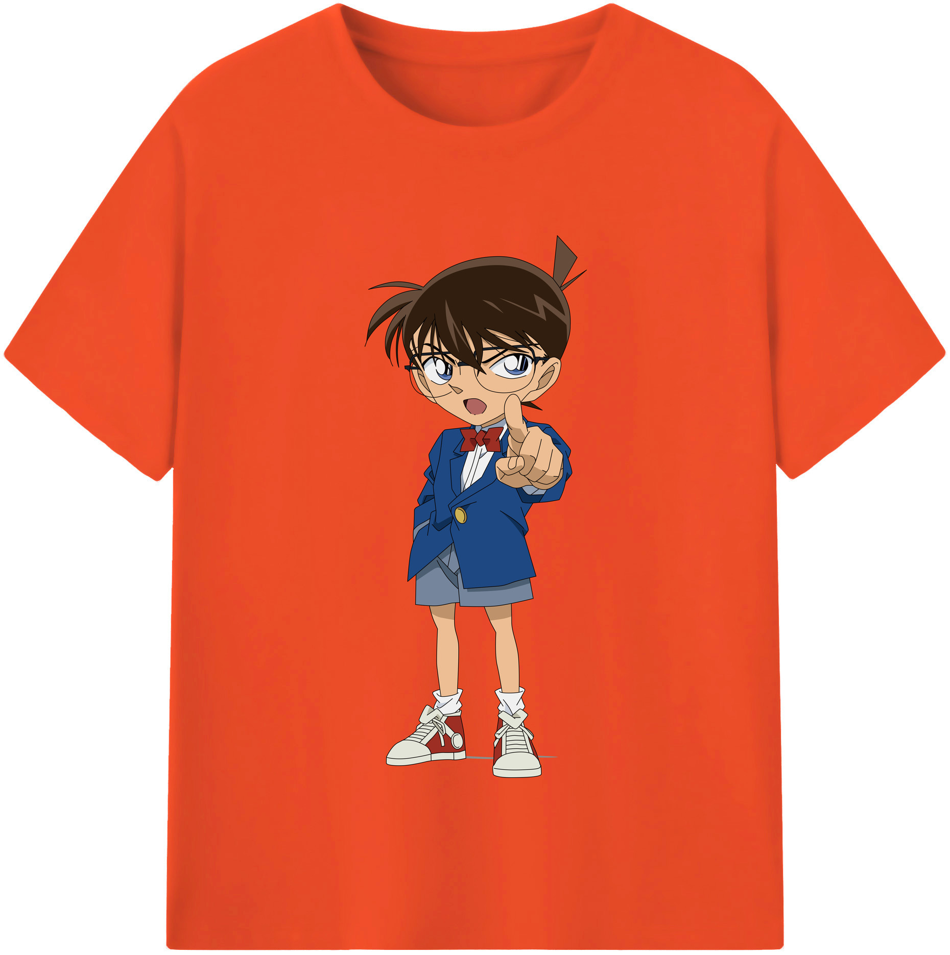 （画像用） 名探偵コナン 江戸川 コナン Detective Conan Conan Edogawa 綿100％半袖Tシャツ（フロントプリント）