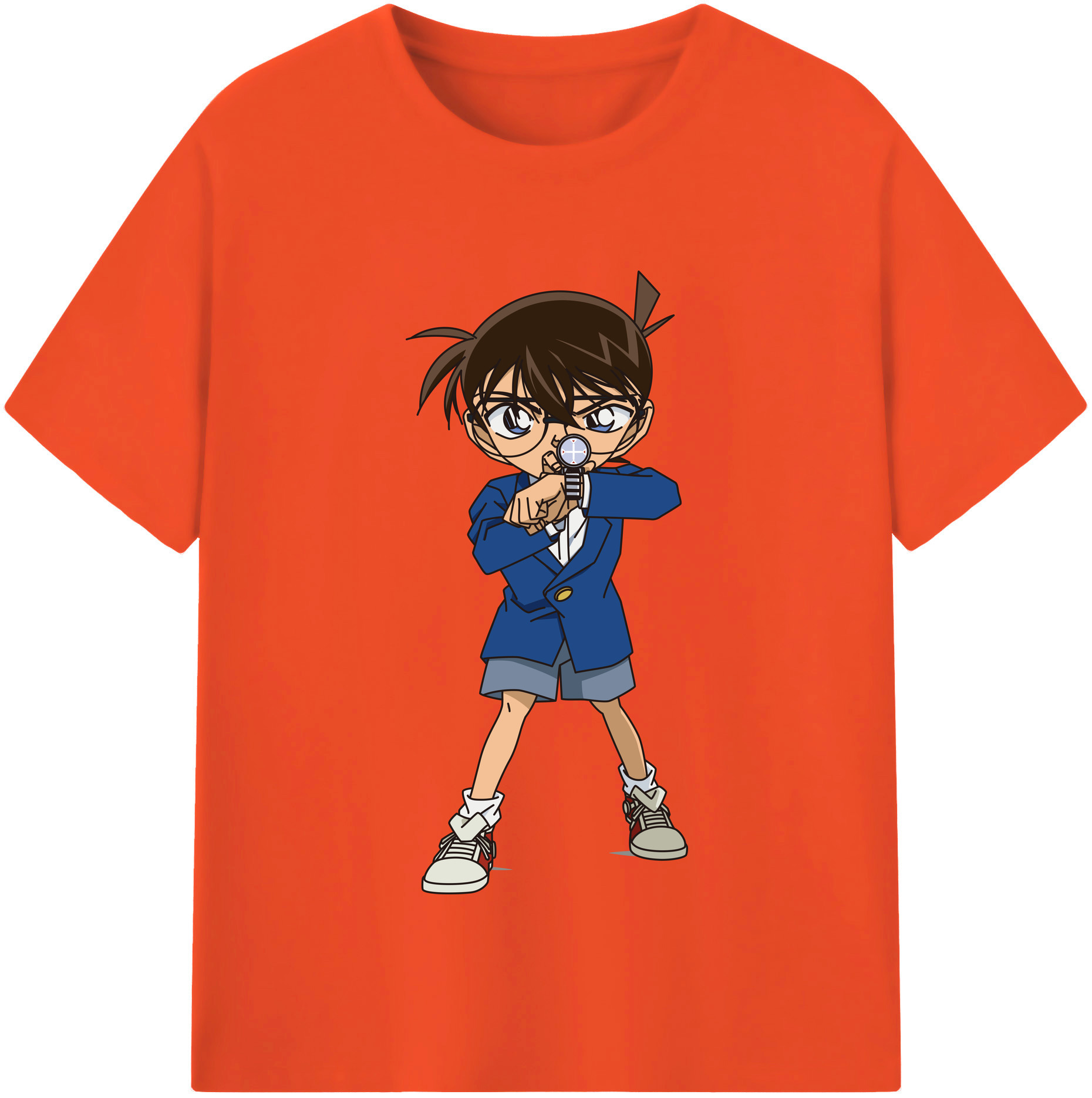 （画像用） 名探偵コナン 江戸川 コナン Detective Conan Conan Edogawa 綿100％半袖Tシャツ（フロントプリント）