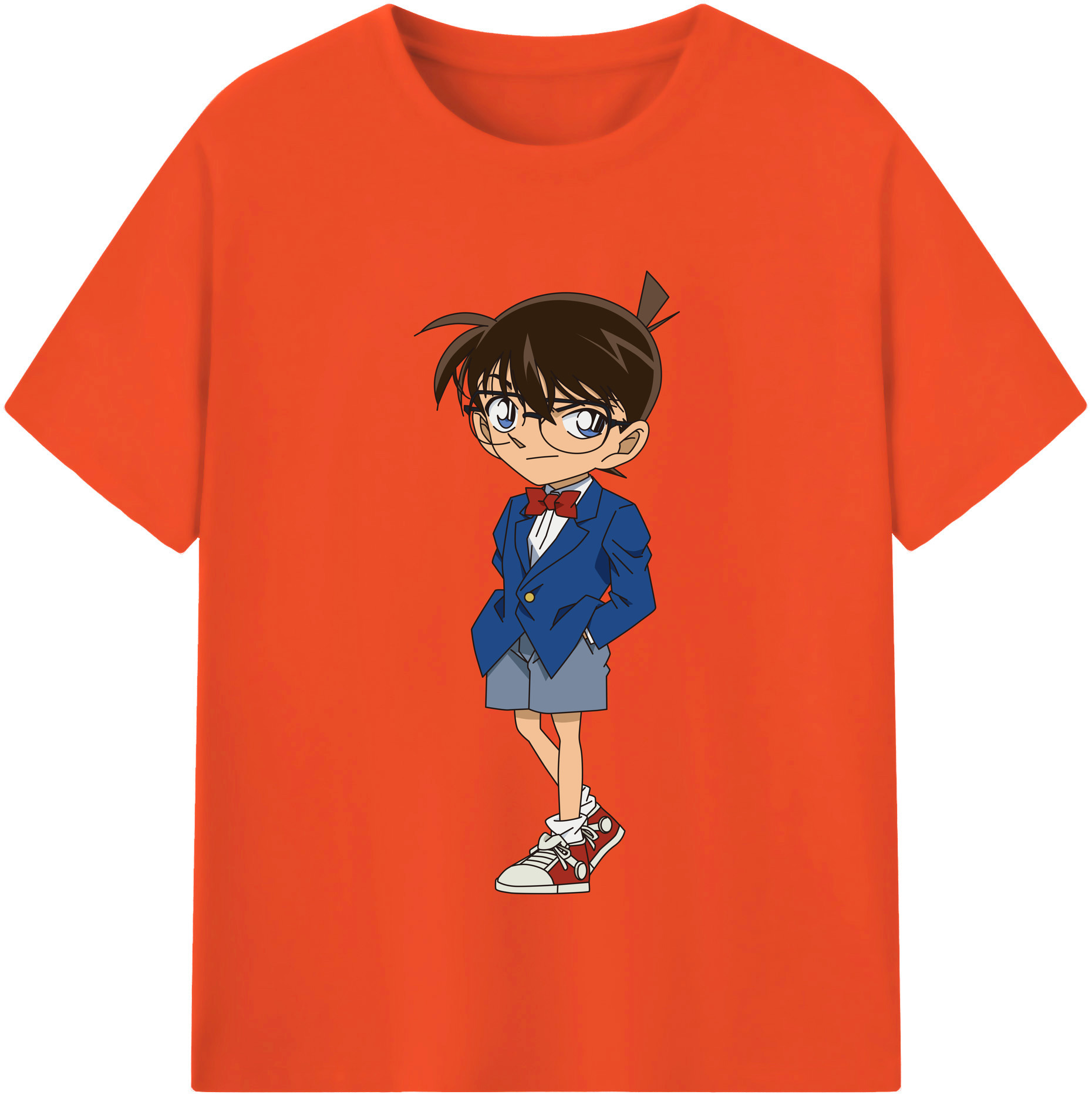 （画像用） 名探偵コナン 江戸川 コナン Detective Conan Conan Edogawa 綿100％半袖Tシャツ（フロントプリント）