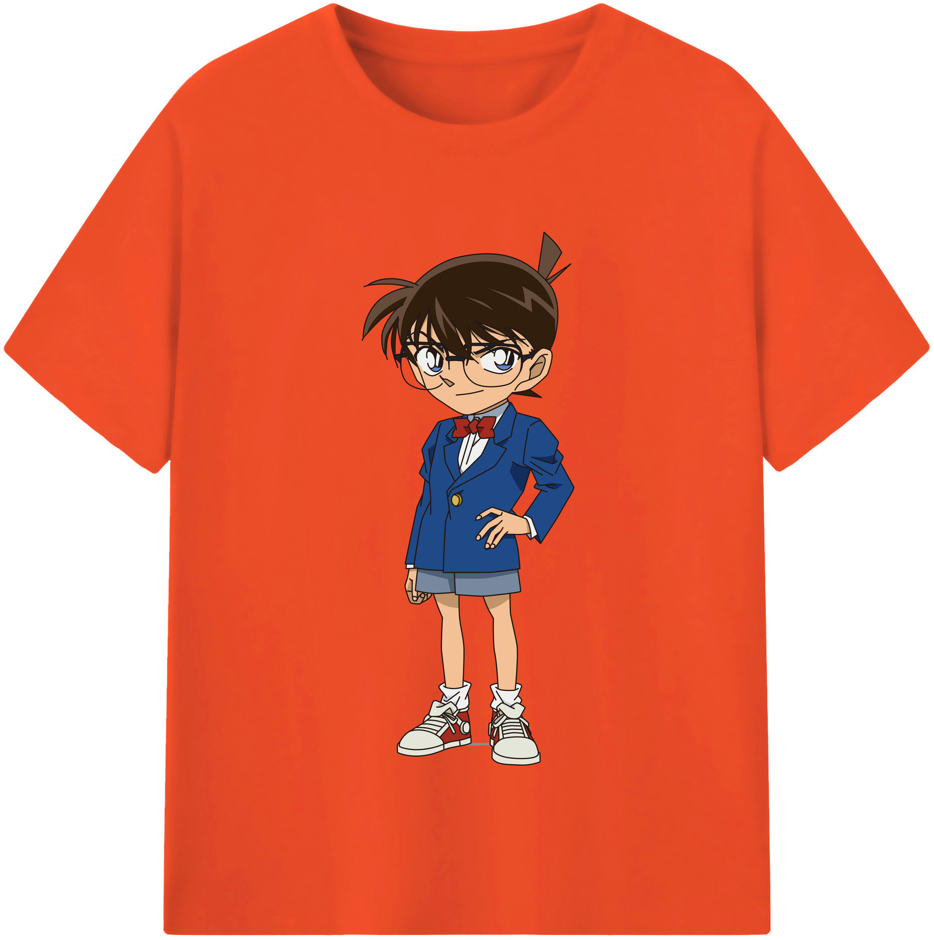 （画像用） 名探偵コナン 江戸川 コナン Detective Conan Conan Edogawa 綿100％半袖Tシャツ（フロントプリント）