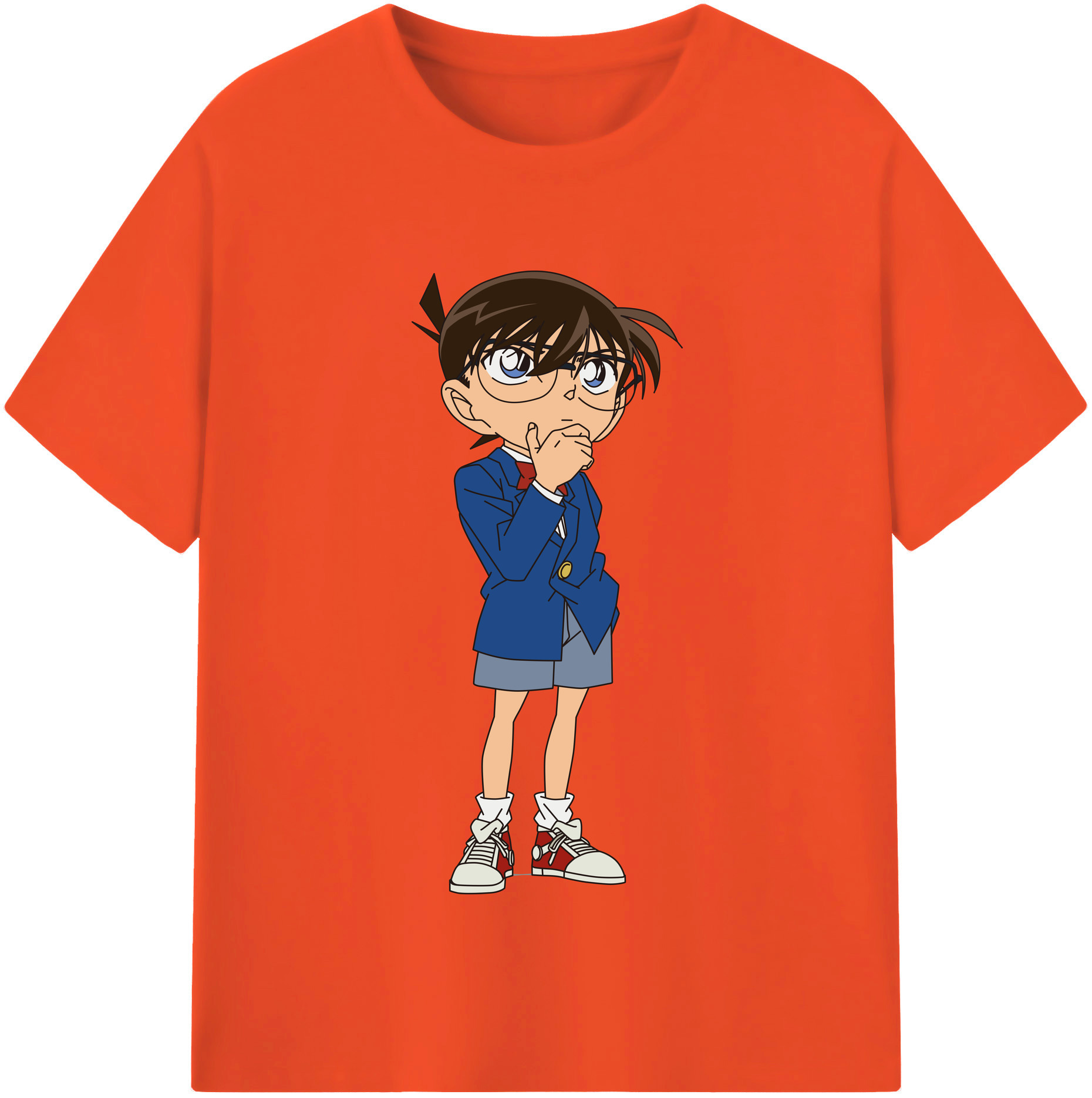 （画像用） 名探偵コナン 江戸川 コナン Detective Conan Conan Edogawa 綿100％半袖Tシャツ（フロントプリント）