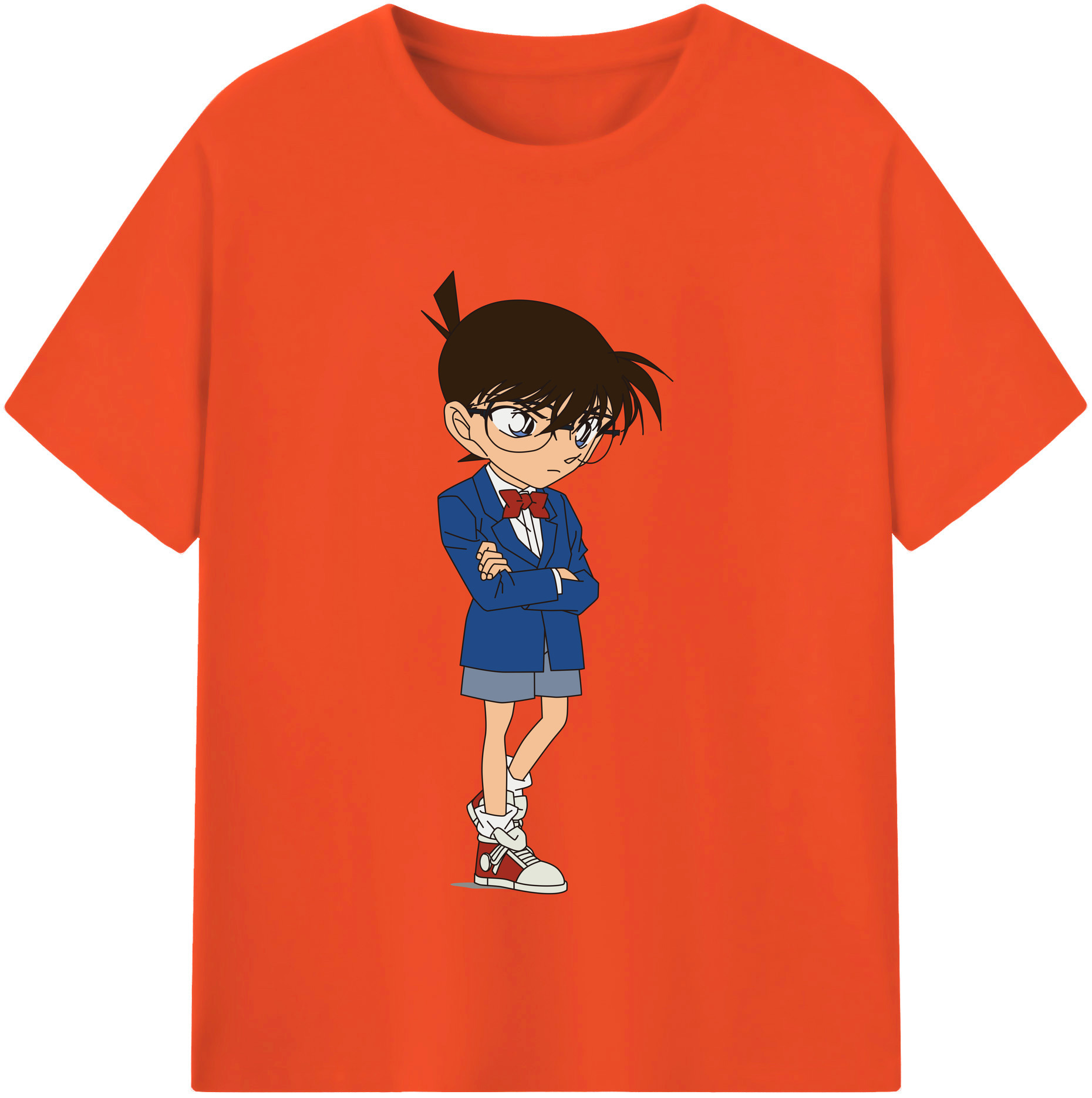 （画像用） 名探偵コナン 江戸川 コナン Detective Conan Conan Edogawa 綿100％半袖Tシャツ（フロントプリント）