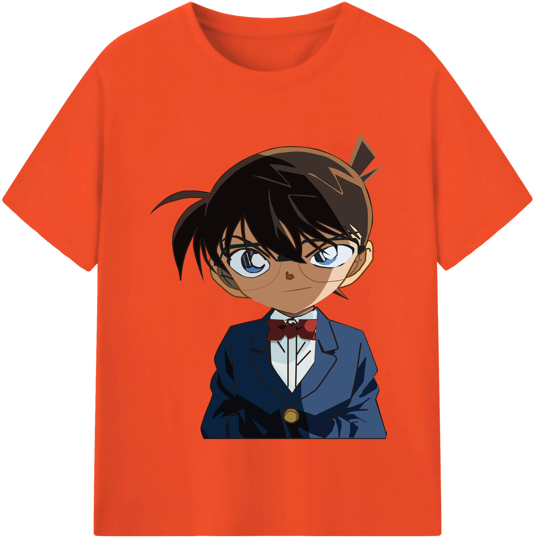 （画像用） 名探偵コナン 江戸川 コナン Detective Conan Conan Edogawa 綿100％半袖Tシャツ（フロントプリント）