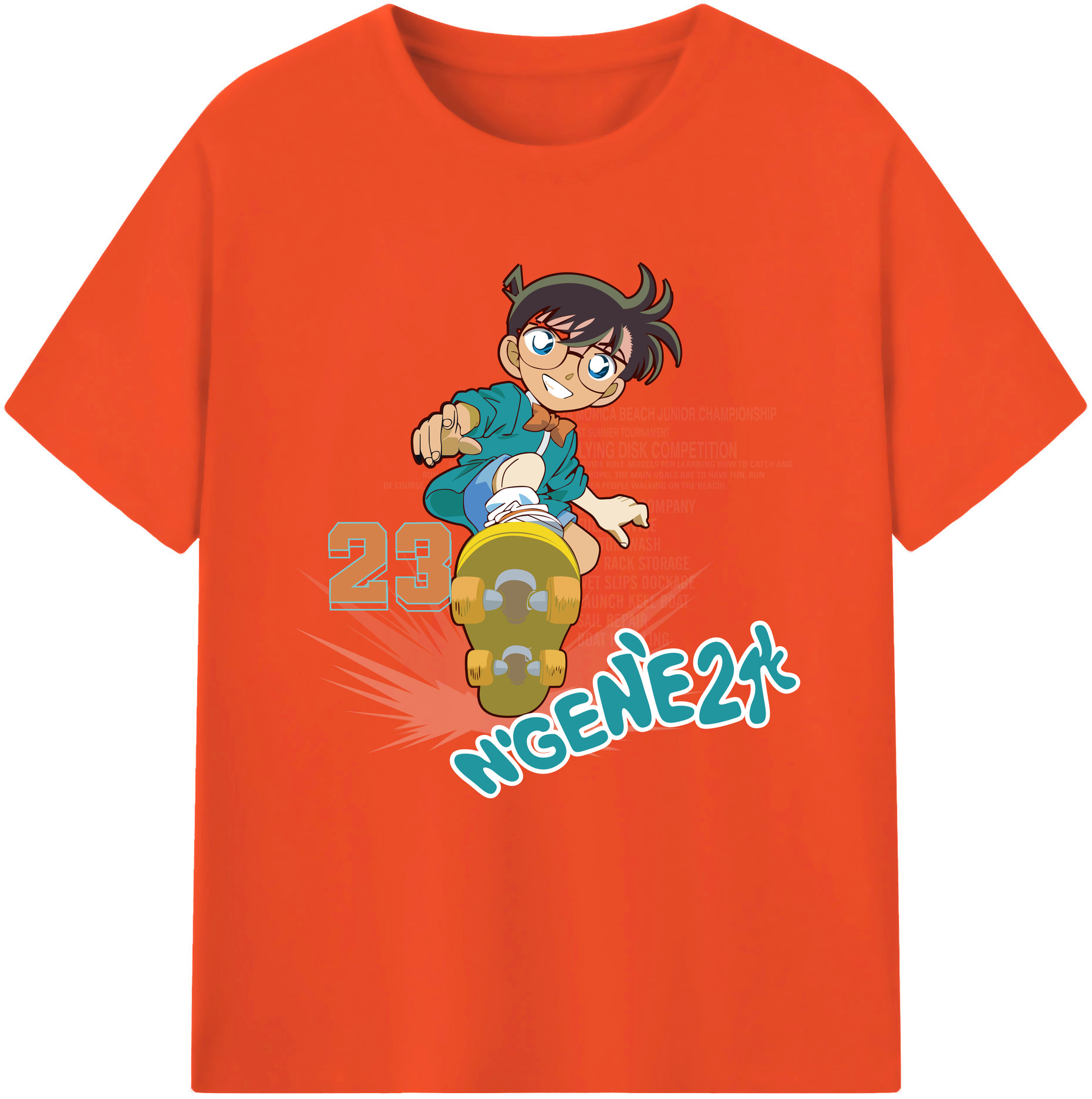 （画像用） 名探偵コナン 江戸川 コナン Detective Conan Conan Edogawa 綿100％半袖Tシャツ（フロントプリント）