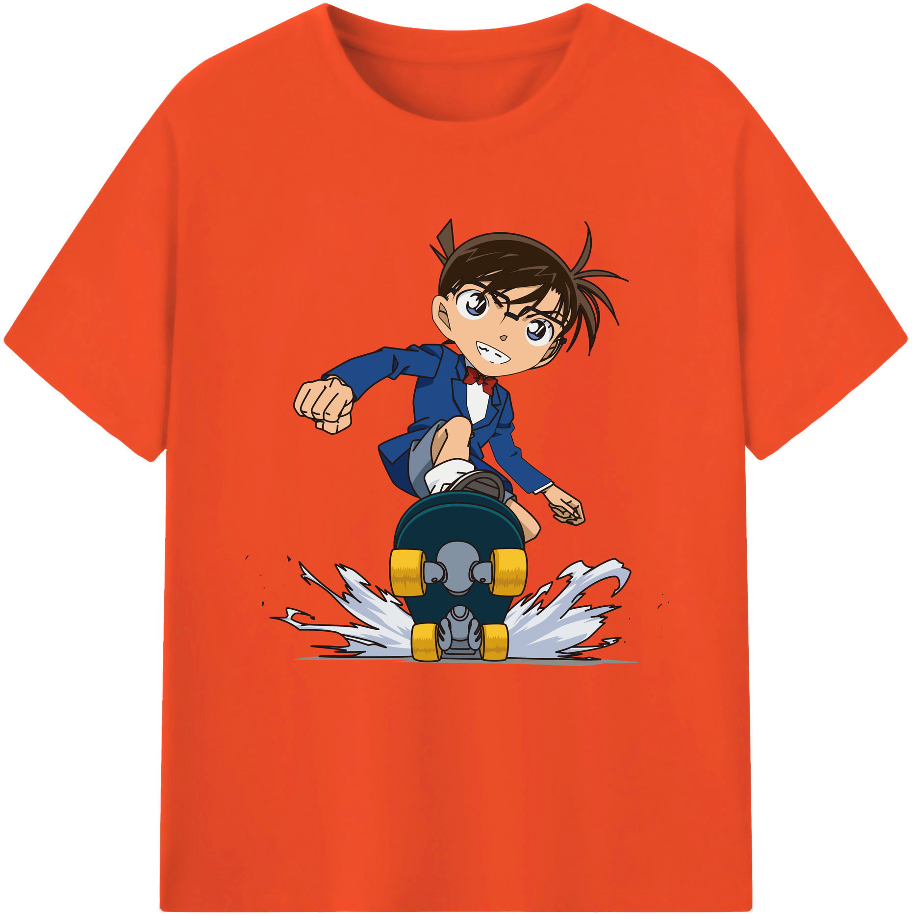 （画像用） 名探偵コナン 江戸川 コナン Detective Conan Conan Edogawa 綿100％半袖Tシャツ（フロントプリント）