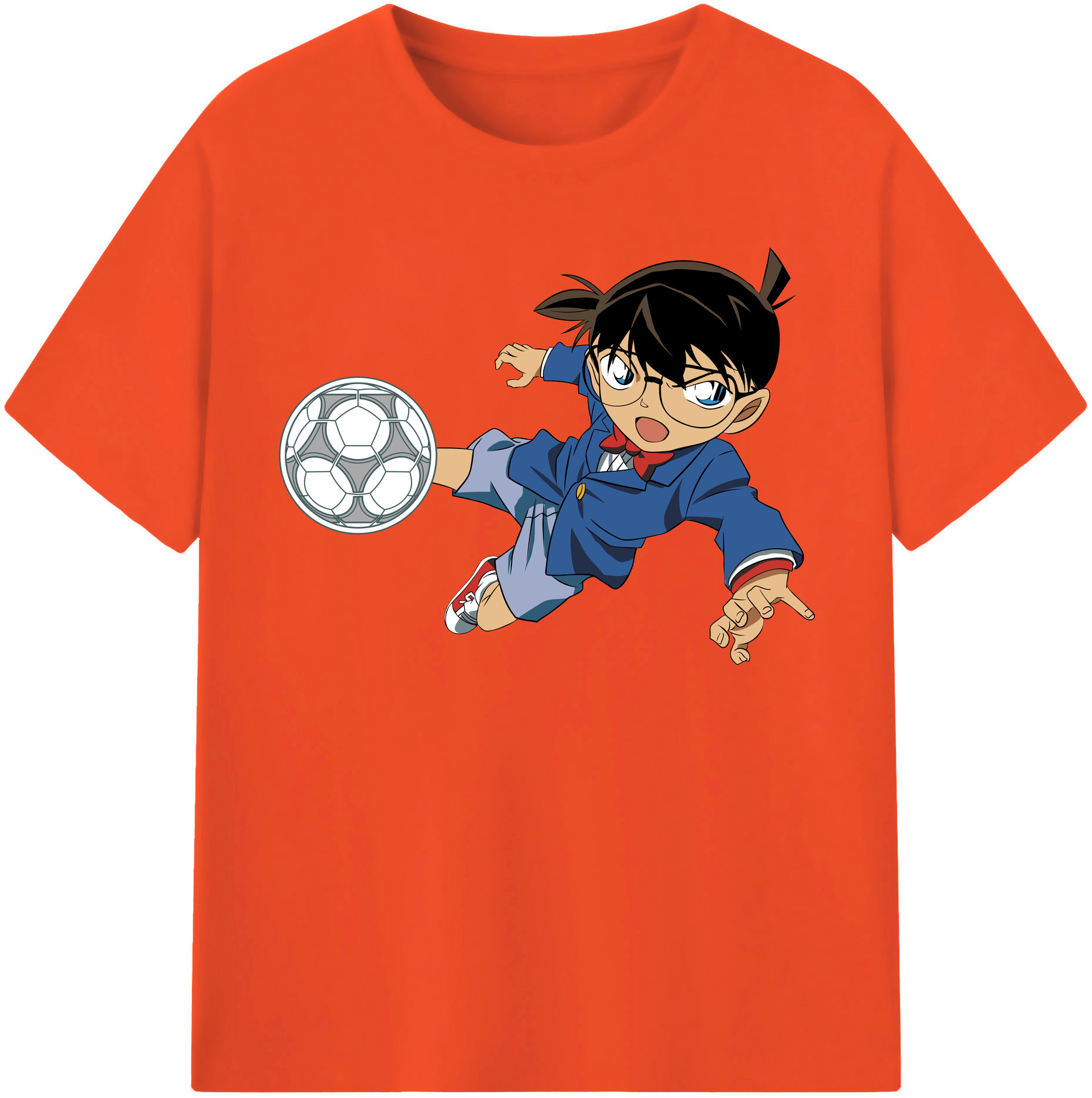 （画像用） 名探偵コナン 江戸川 コナン Detective Conan Conan Edogawa 綿100％半袖Tシャツ（フロントプリント）