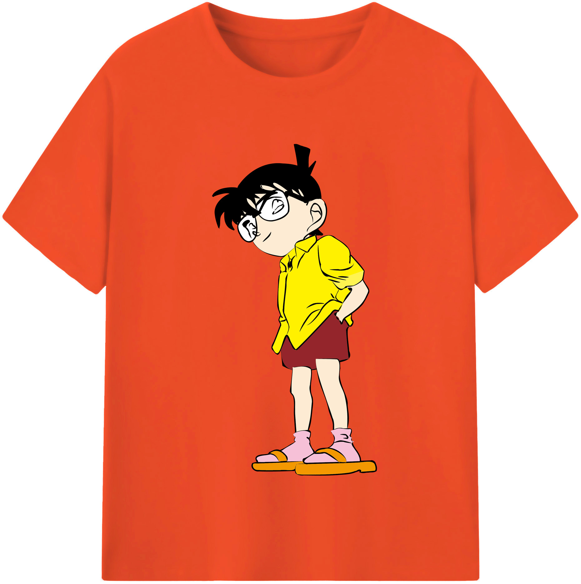 （画像用） 名探偵コナン 江戸川 コナン Detective Conan Conan Edogawa 綿100％半袖Tシャツ（フロントプリント）
