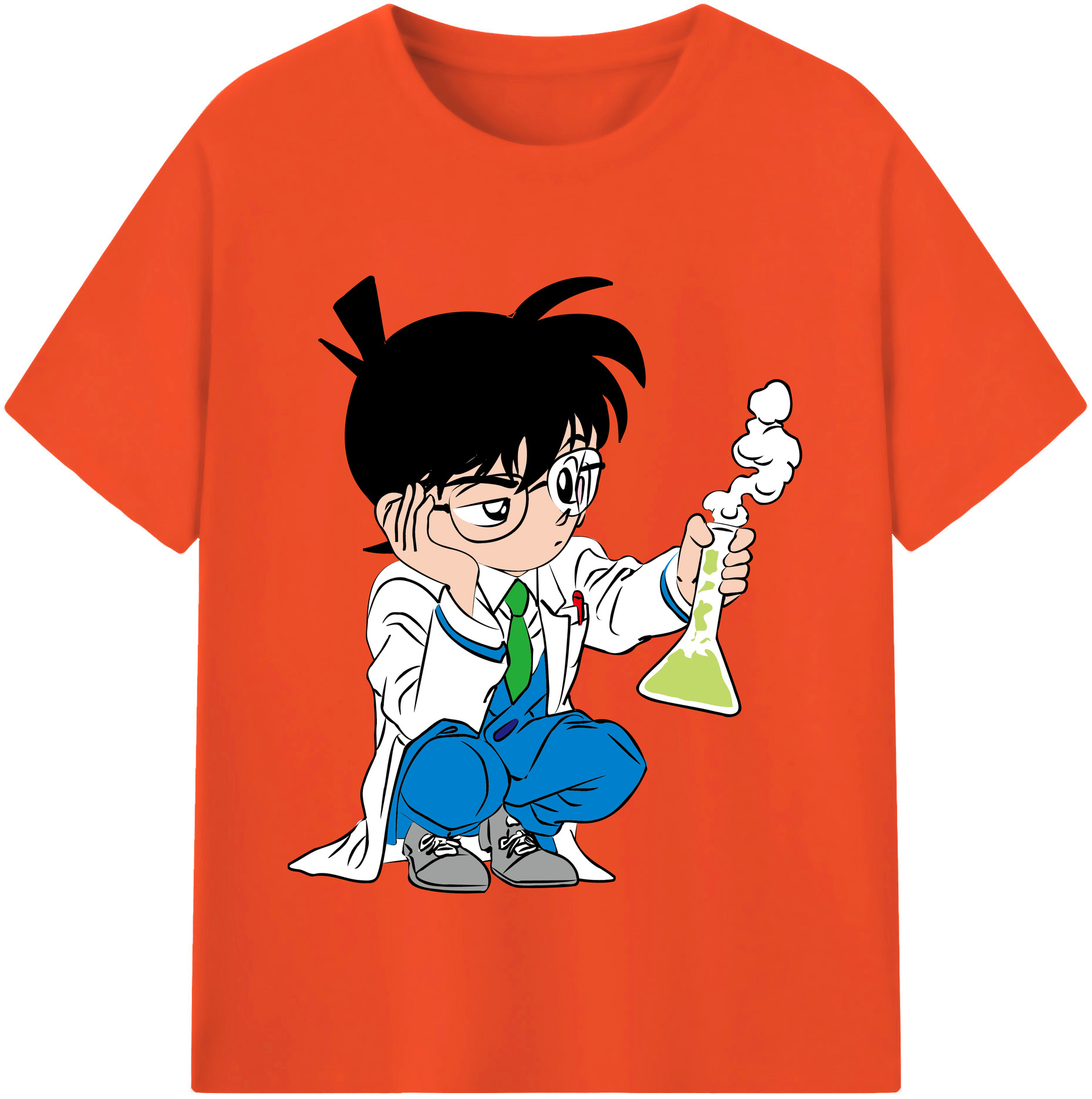 （画像用） 名探偵コナン 江戸川 コナン Detective Conan Conan Edogawa 綿100％半袖Tシャツ（フロントプリント）