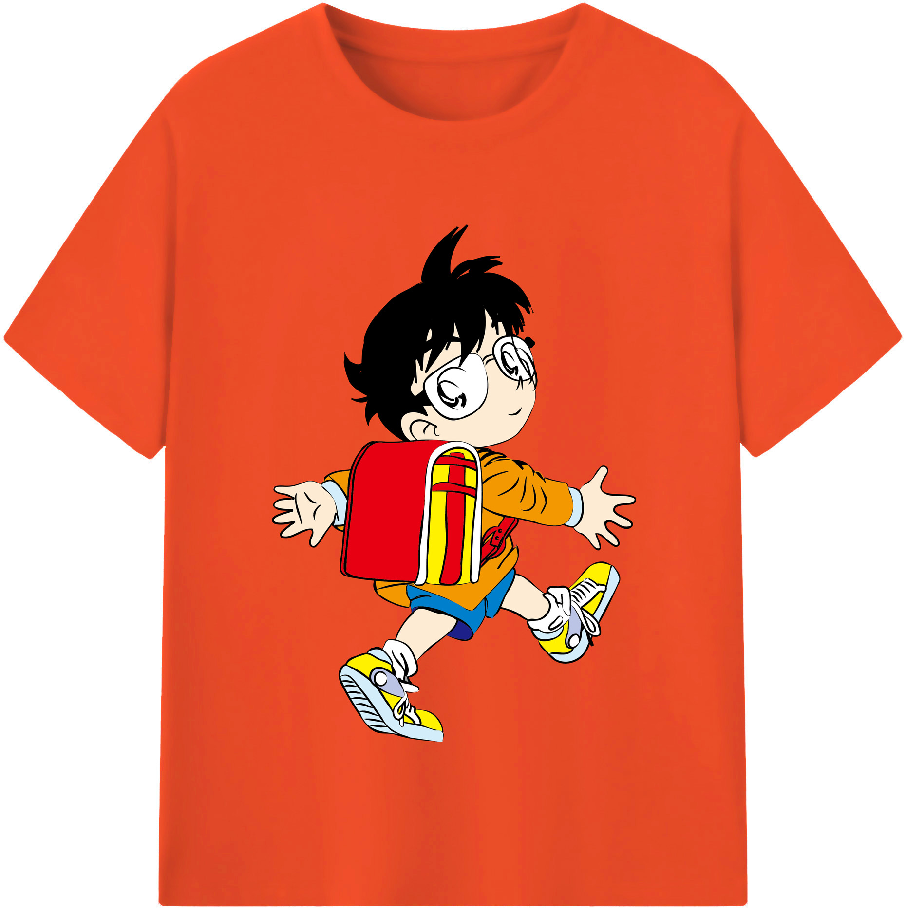 （画像用） 名探偵コナン 江戸川 コナン Detective Conan Conan Edogawa 綿100％半袖Tシャツ（フロントプリント）