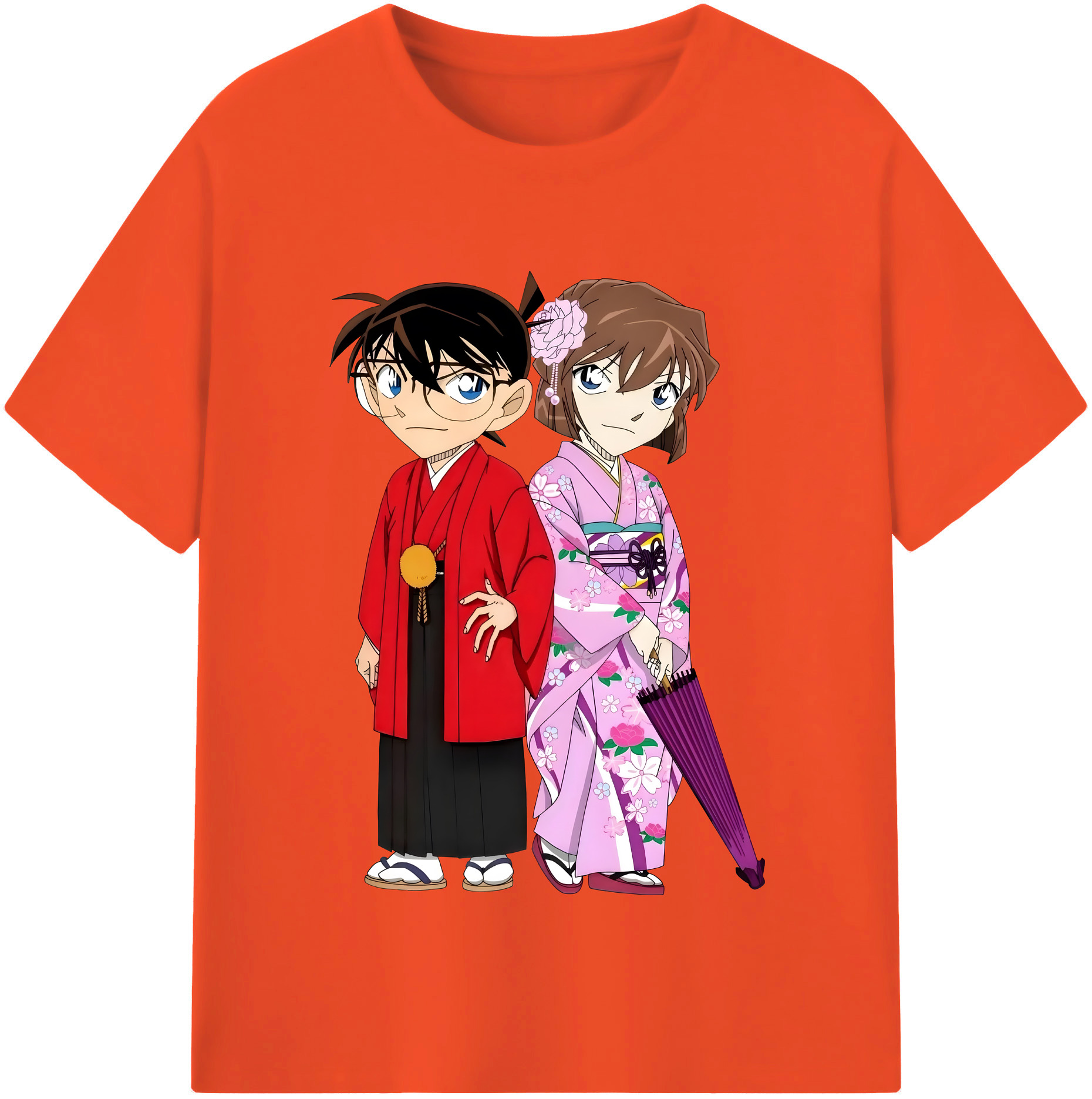 （画像用） 名探偵コナン 江戸川 コナン Detective Conan Conan Edogawa 綿100％半袖Tシャツ（フロントプリント）