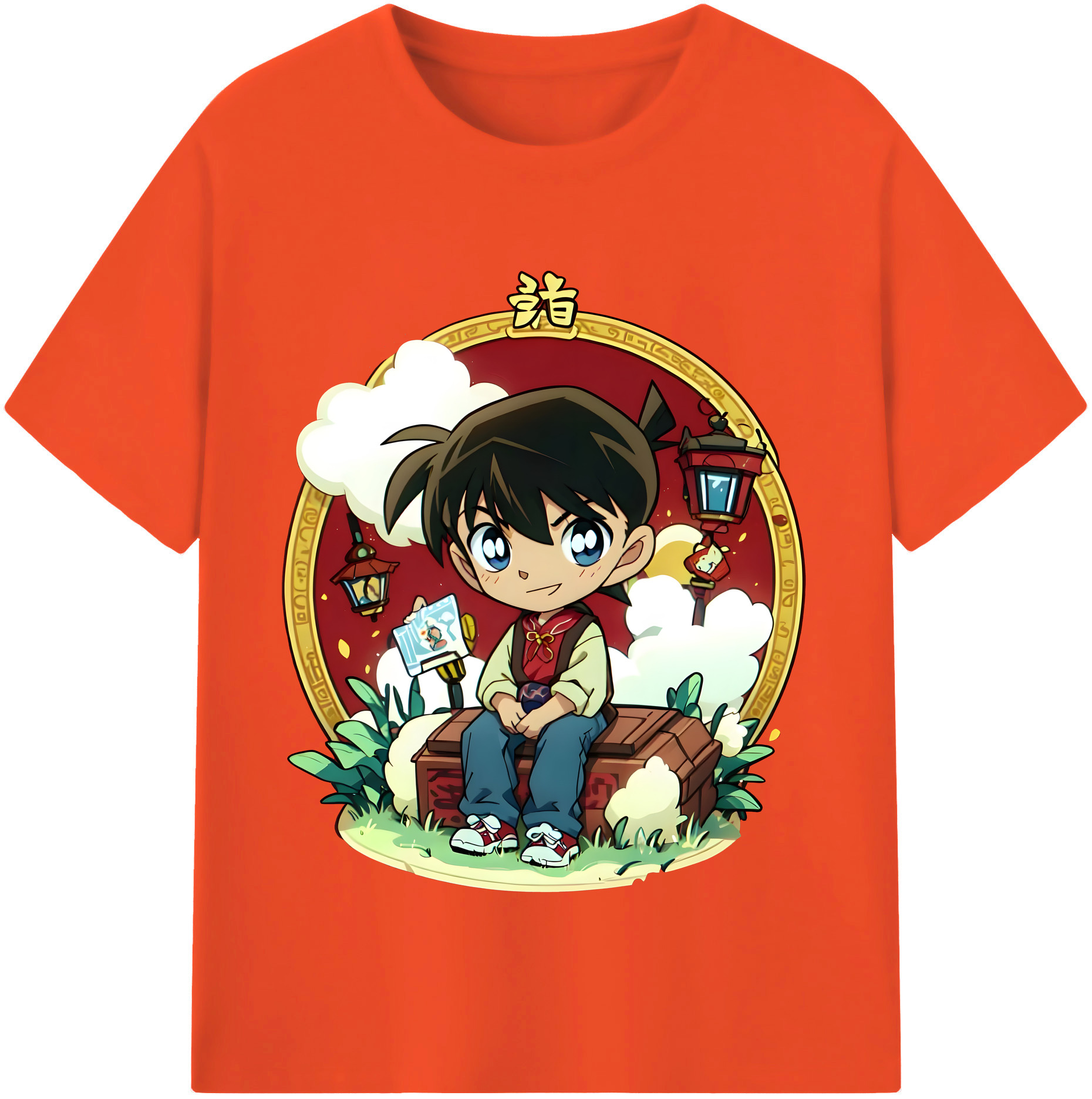 （画像用） 名探偵コナン 江戸川 コナン Detective Conan Conan Edogawa 綿100％半袖Tシャツ（フロントプリント）