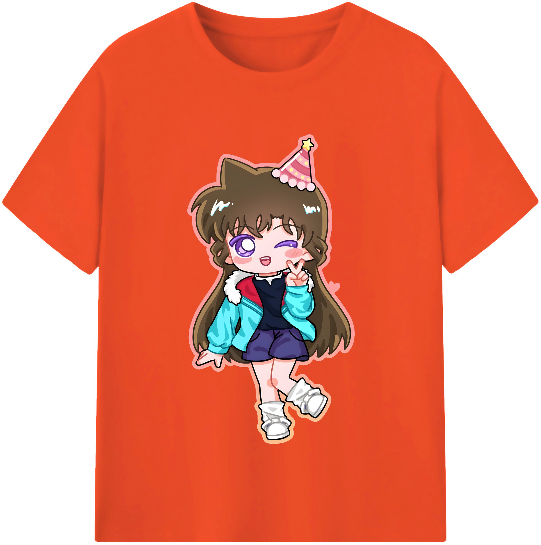 （画像用） 名探偵コナン 毛利 蘭 もうり らん、モーリ ラン Detective Conan Rachel Moore 綿100％半袖Tシャツ（フロントプリント）