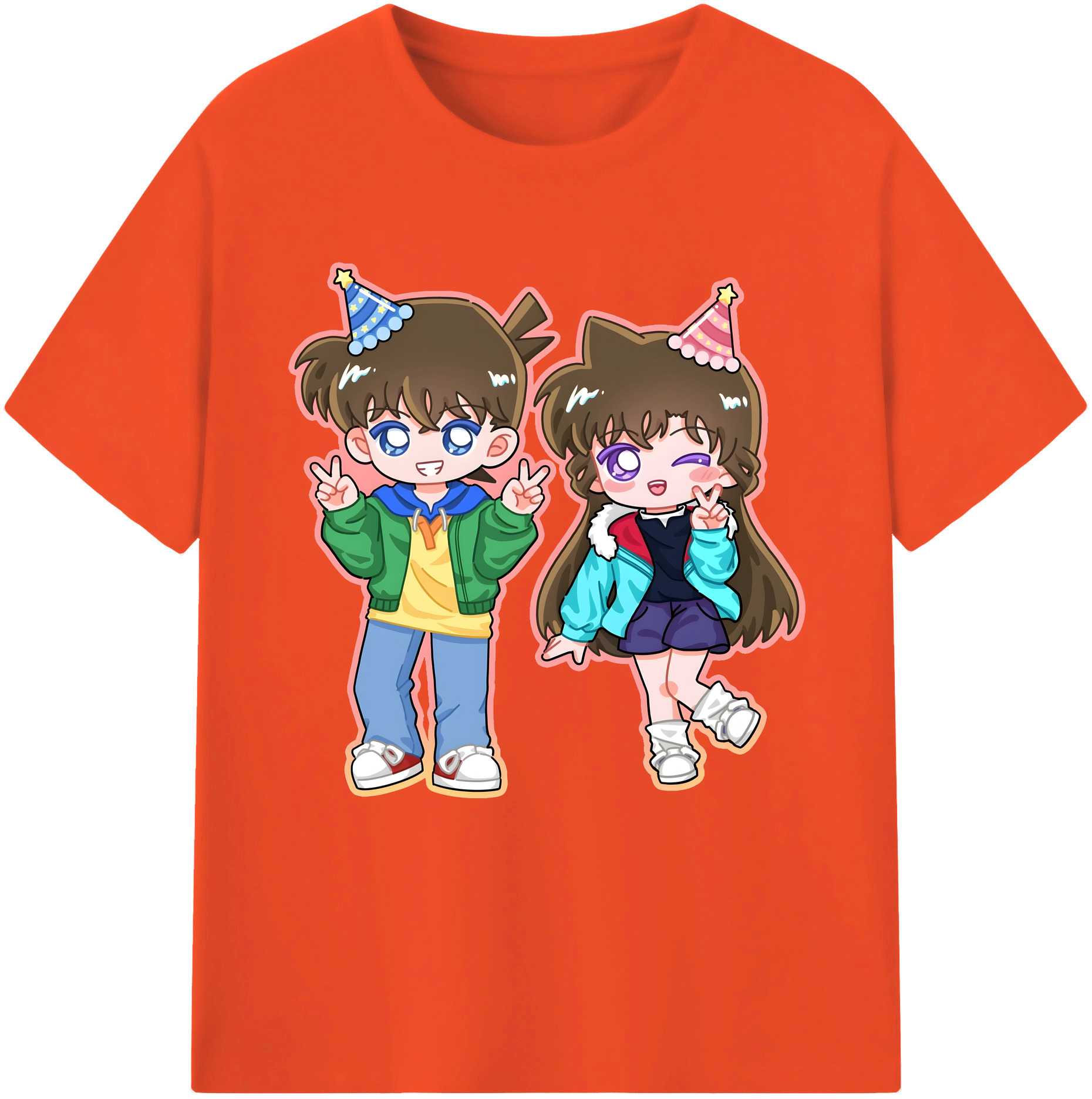 （画像用） 名探偵コナン 毛利 蘭 もうり らん、モーリ ラン Detective Conan Rachel Moore 綿100％半袖Tシャツ（フロントプリント）