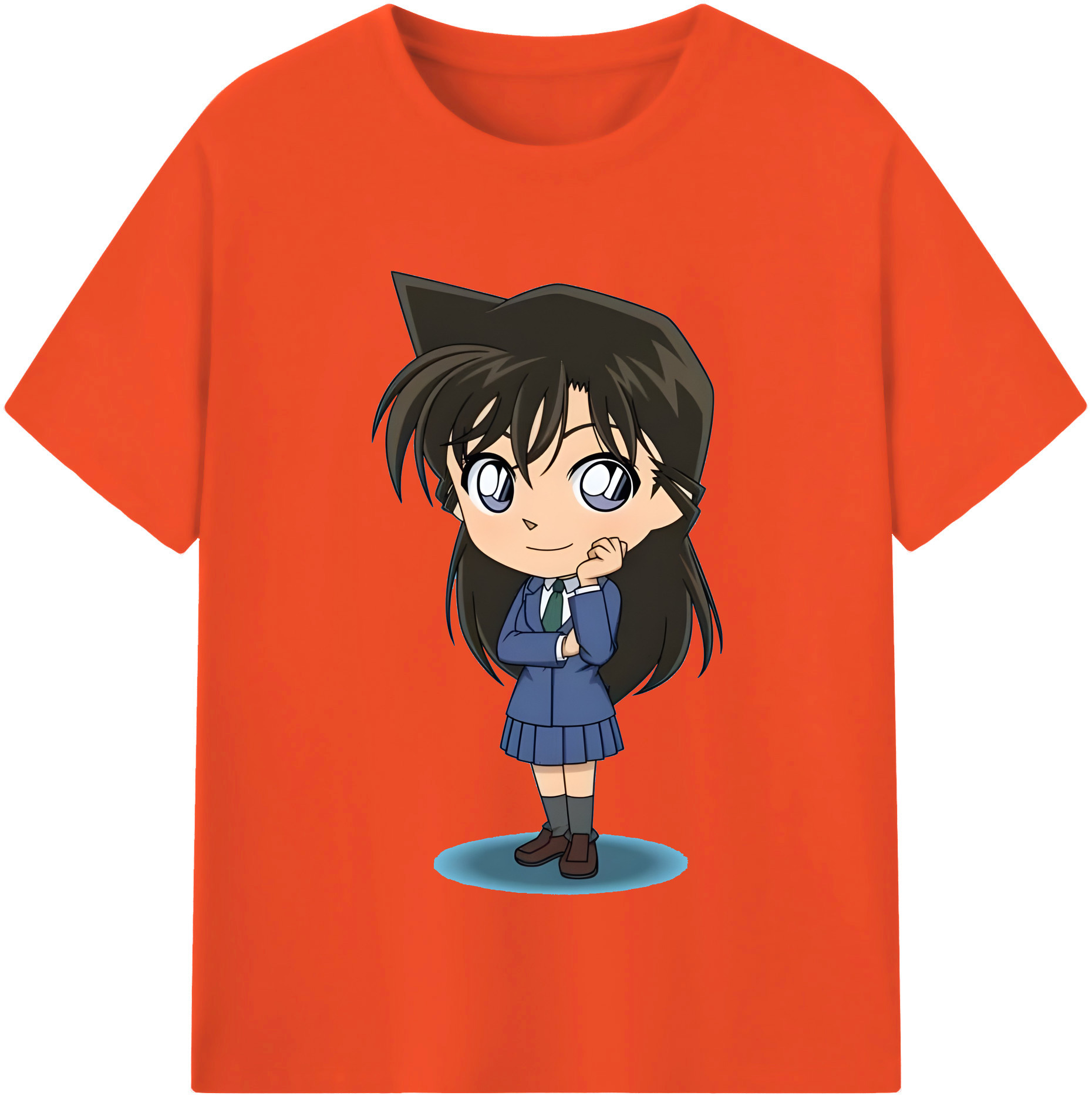 （画像用） 名探偵コナン 毛利 蘭 もうり らん、モーリ ラン Detective Conan Rachel Moore 綿100％半袖Tシャツ（フロントプリント）