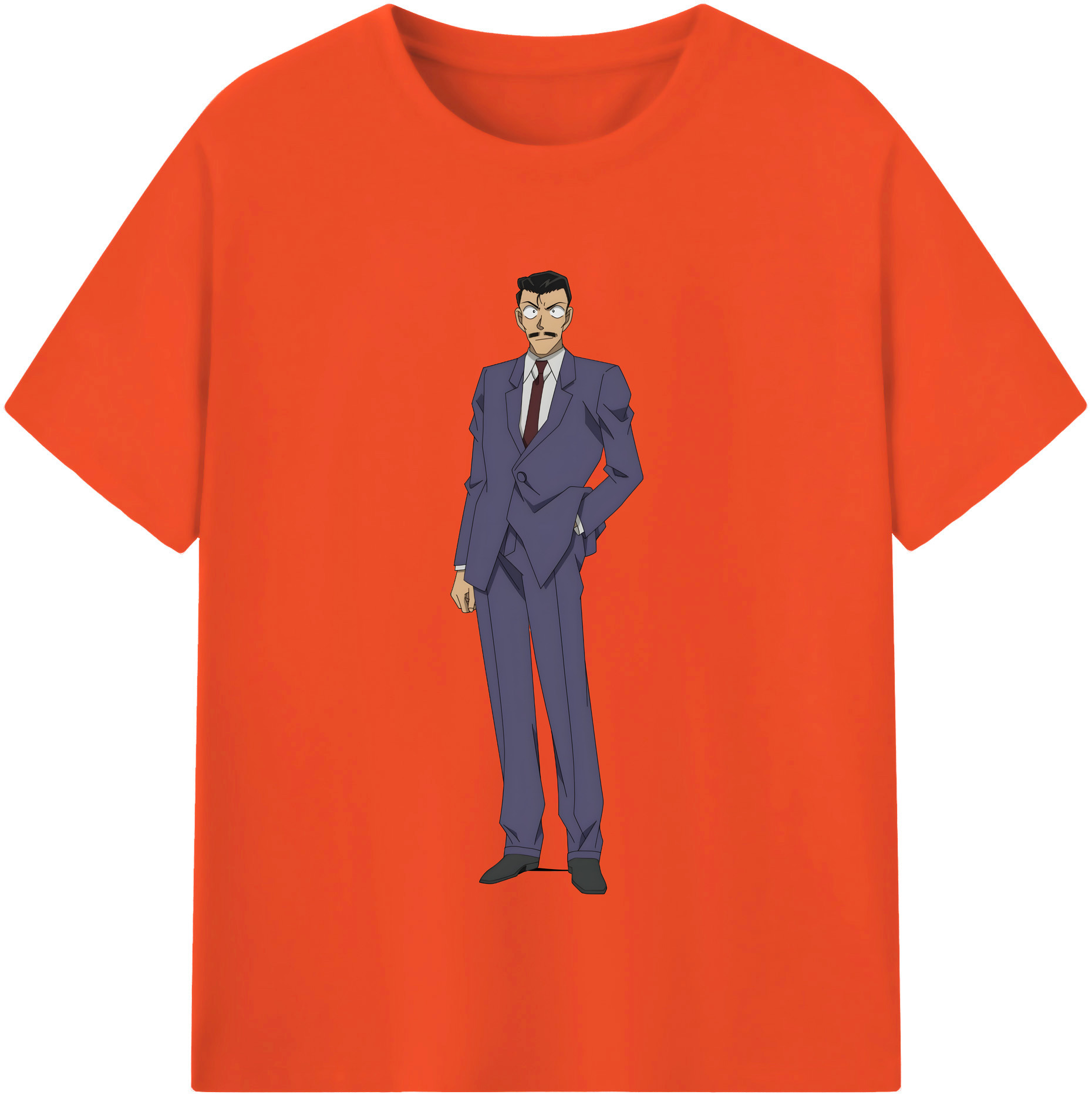 （画像用） 名探偵コナン 毛利 小五郎 もうり こごろう Detective Conan 綿100％半袖Tシャツ（フロントプリント）