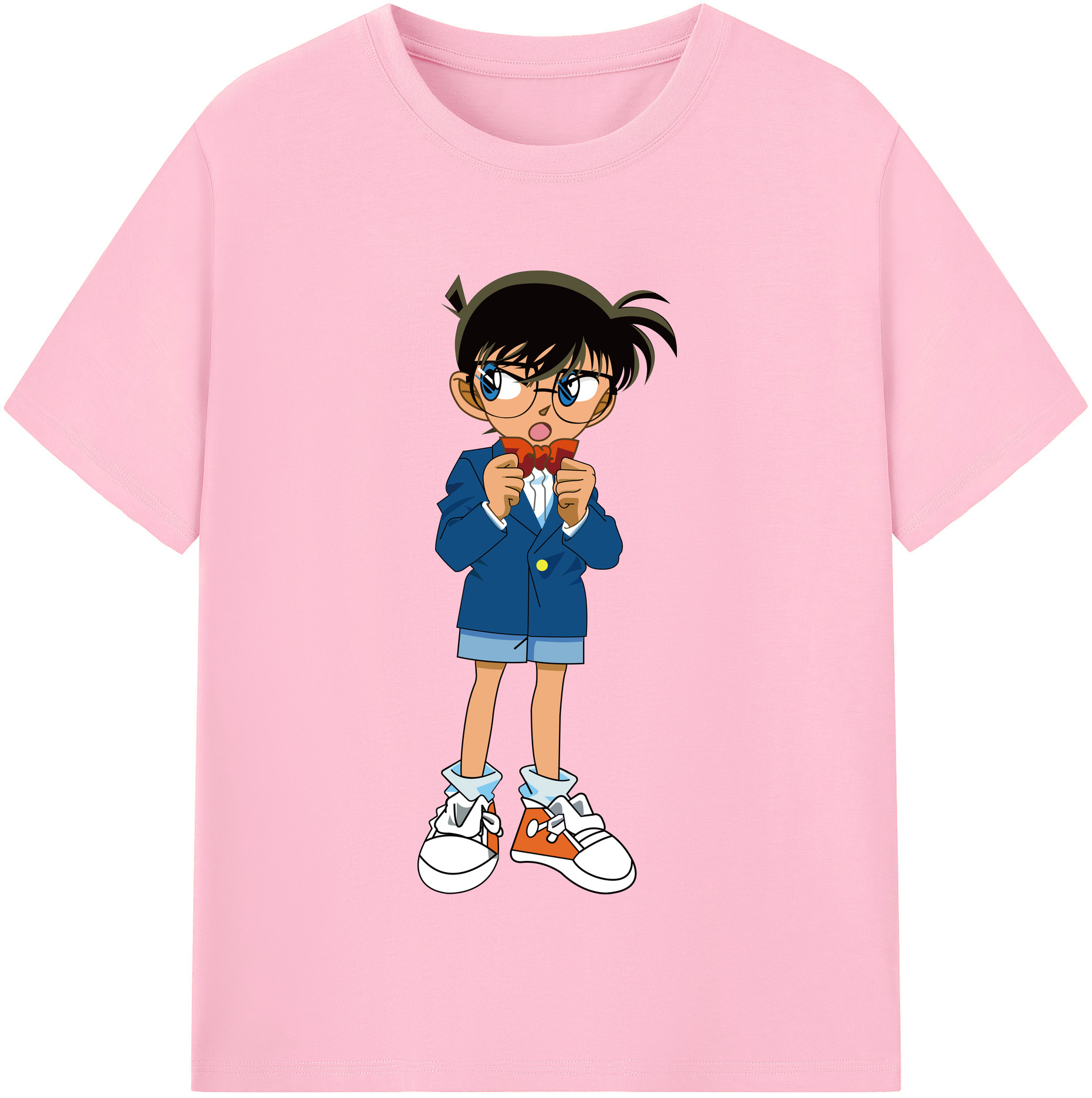 （画像用） 名探偵コナン 江戸川 コナン Detective Conan Conan Edogawa 綿100％半袖Tシャツ（フロントプリント）