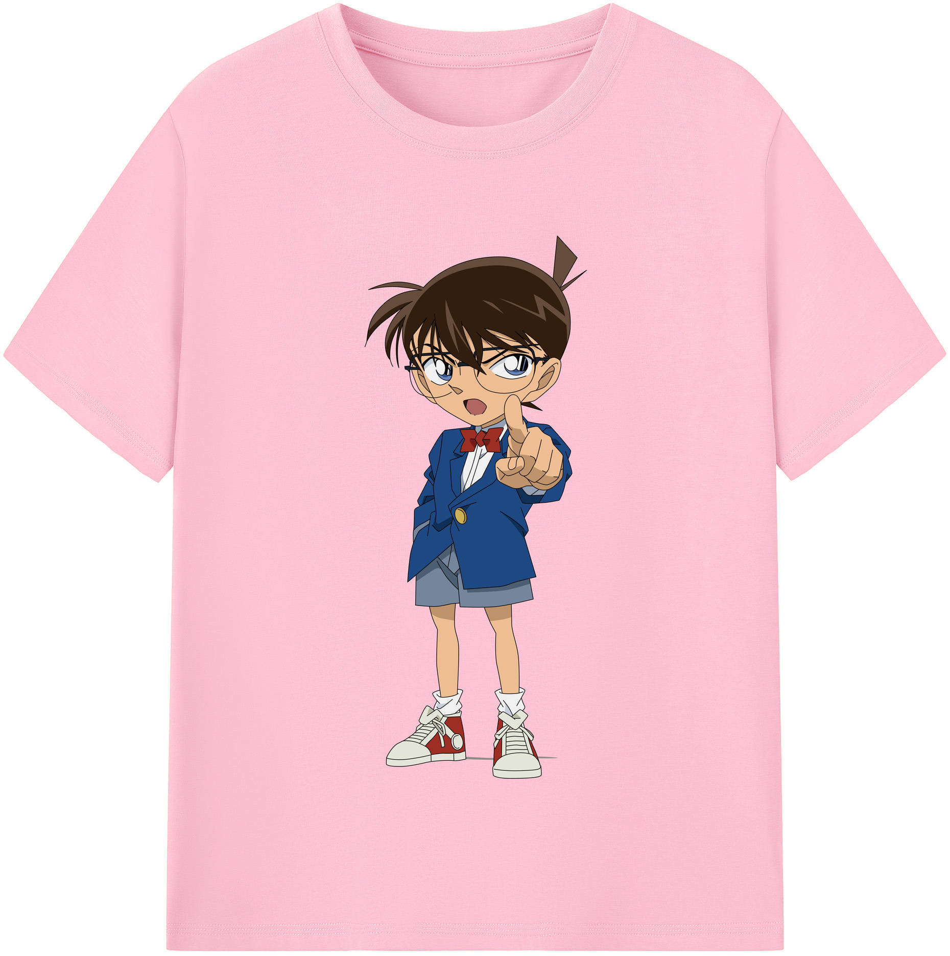 （画像用） 名探偵コナン 江戸川 コナン Detective Conan Conan Edogawa 綿100％半袖Tシャツ（フロントプリント）