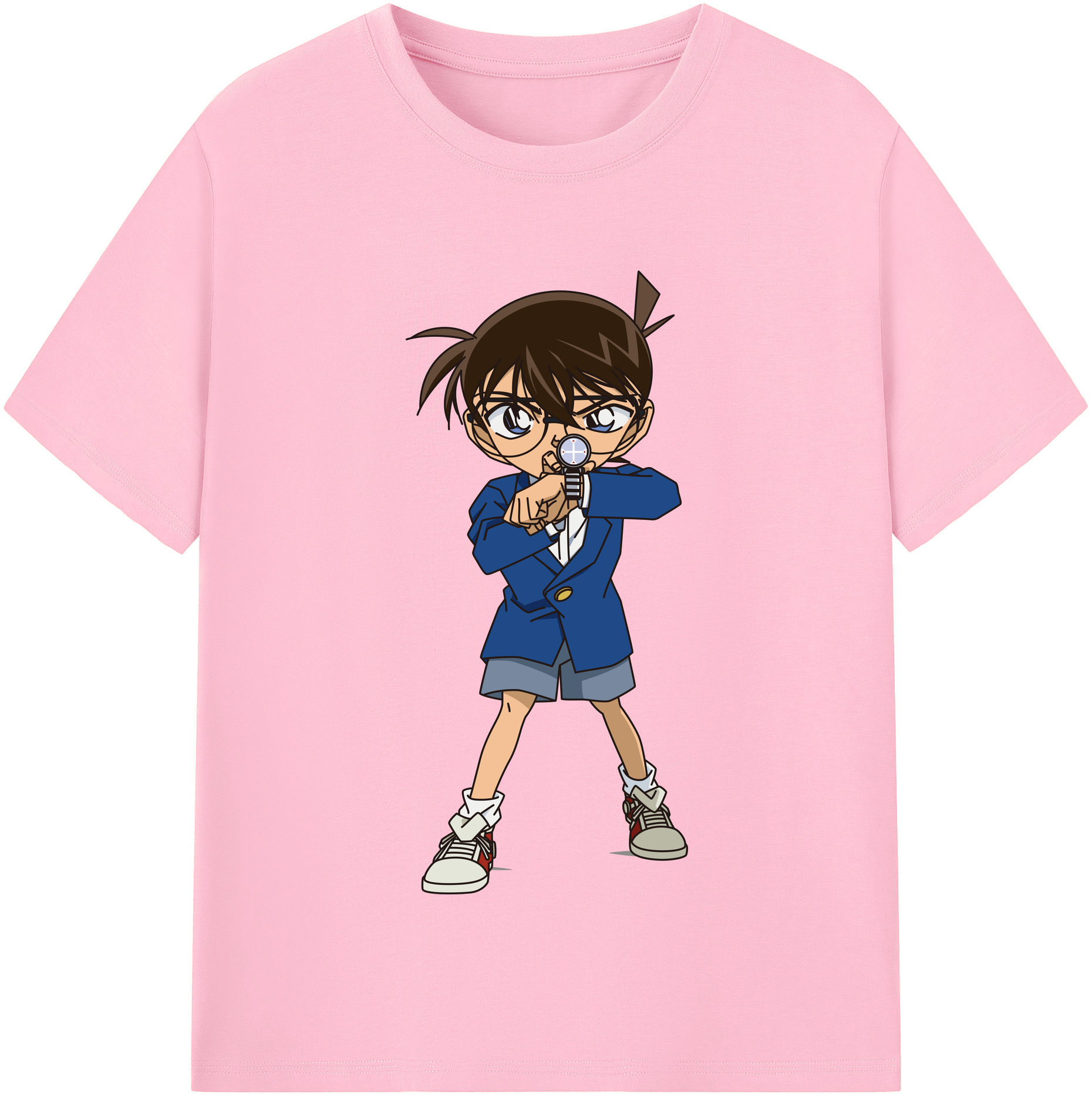（画像用） 名探偵コナン 江戸川 コナン Detective Conan Conan Edogawa 綿100％半袖Tシャツ（フロントプリント）