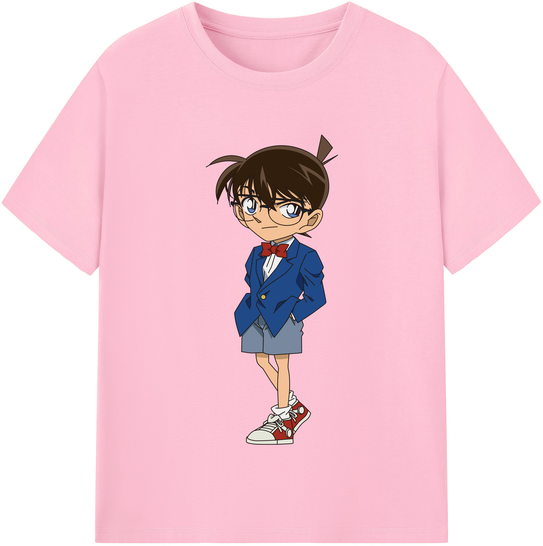 （画像用） 名探偵コナン 江戸川 コナン Detective Conan Conan Edogawa 綿100％半袖Tシャツ（フロントプリント）