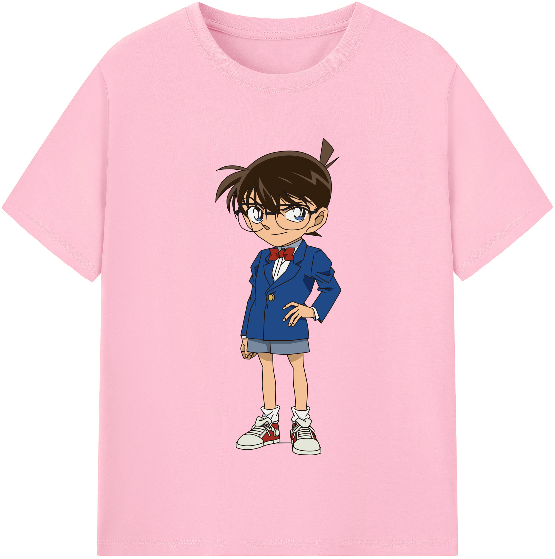 （画像用） 名探偵コナン 江戸川 コナン Detective Conan Conan Edogawa 綿100％半袖Tシャツ（フロントプリント）