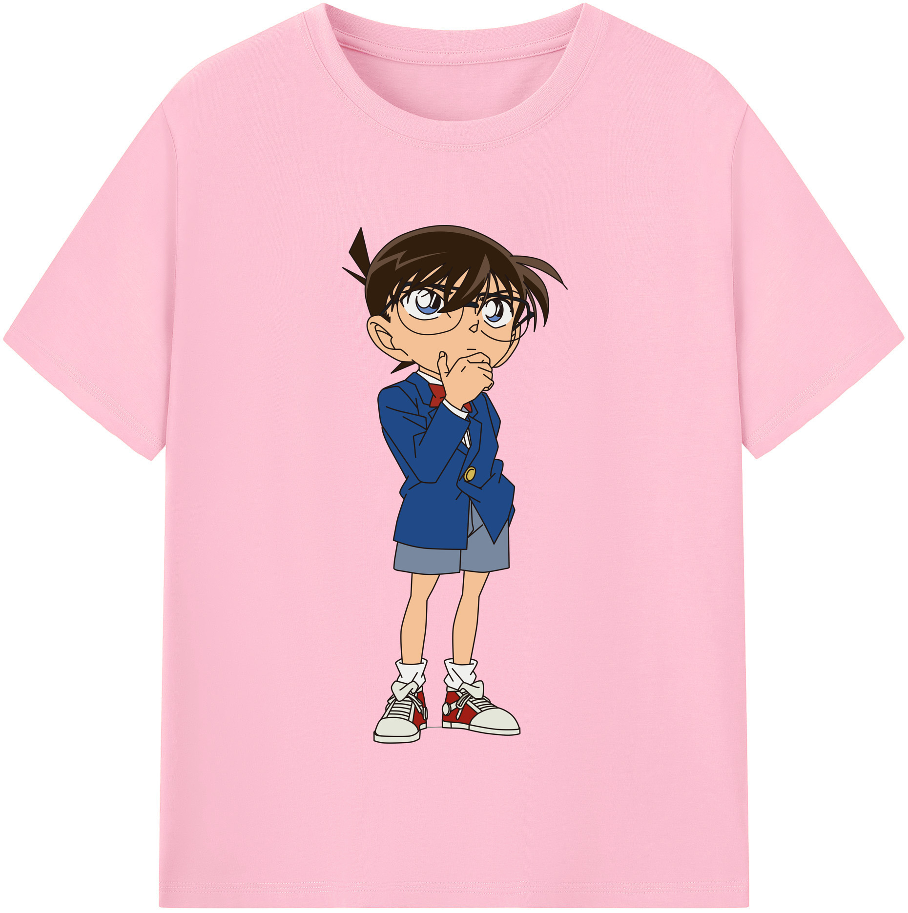 （画像用） 名探偵コナン 江戸川 コナン Detective Conan Conan Edogawa 綿100％半袖Tシャツ（フロントプリント）