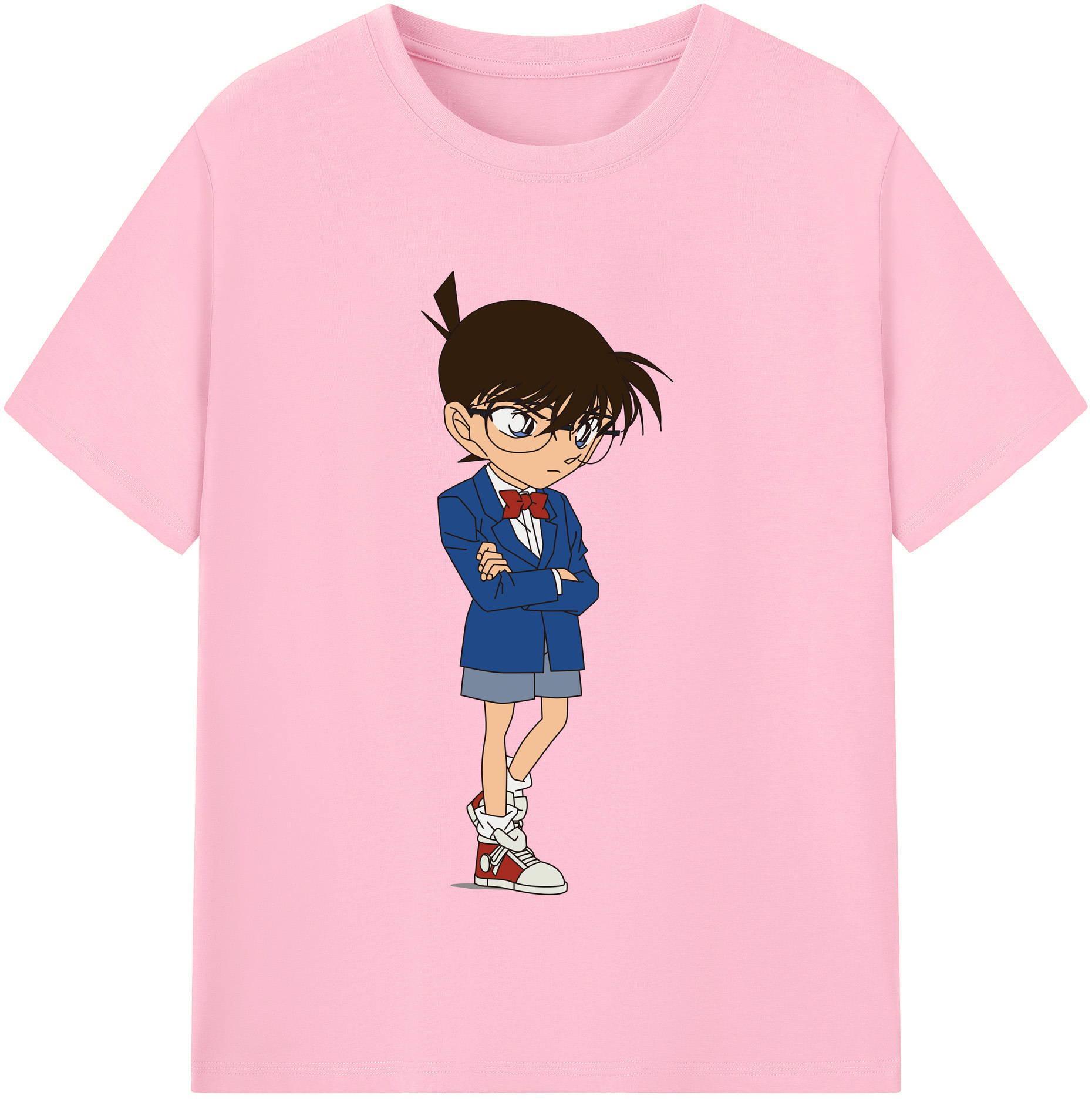 （画像用） 名探偵コナン 江戸川 コナン Detective Conan Conan Edogawa 綿100％半袖Tシャツ（フロントプリント）