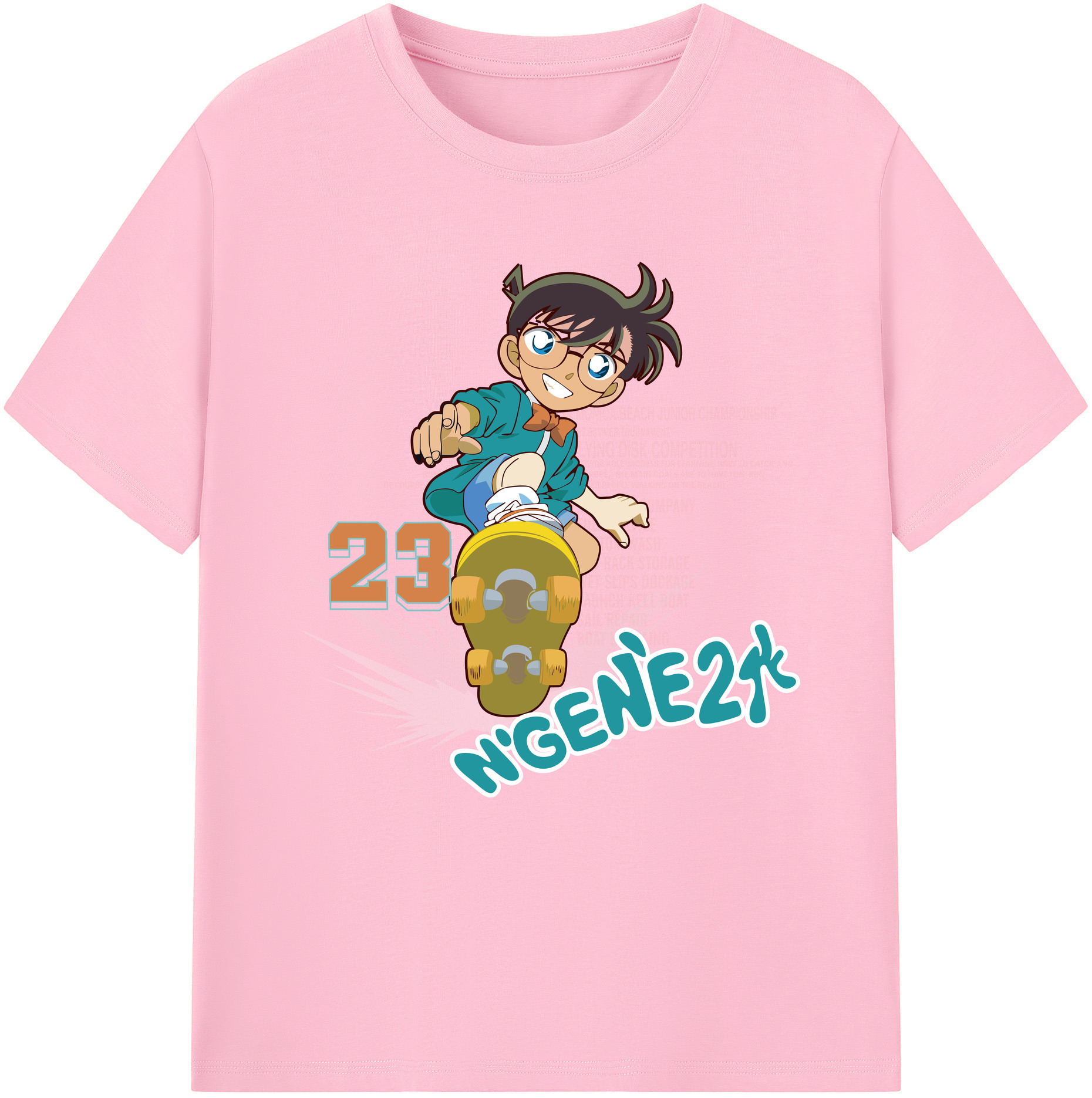 （画像用） 名探偵コナン 江戸川 コナン Detective Conan Conan Edogawa 綿100％半袖Tシャツ（フロントプリント）