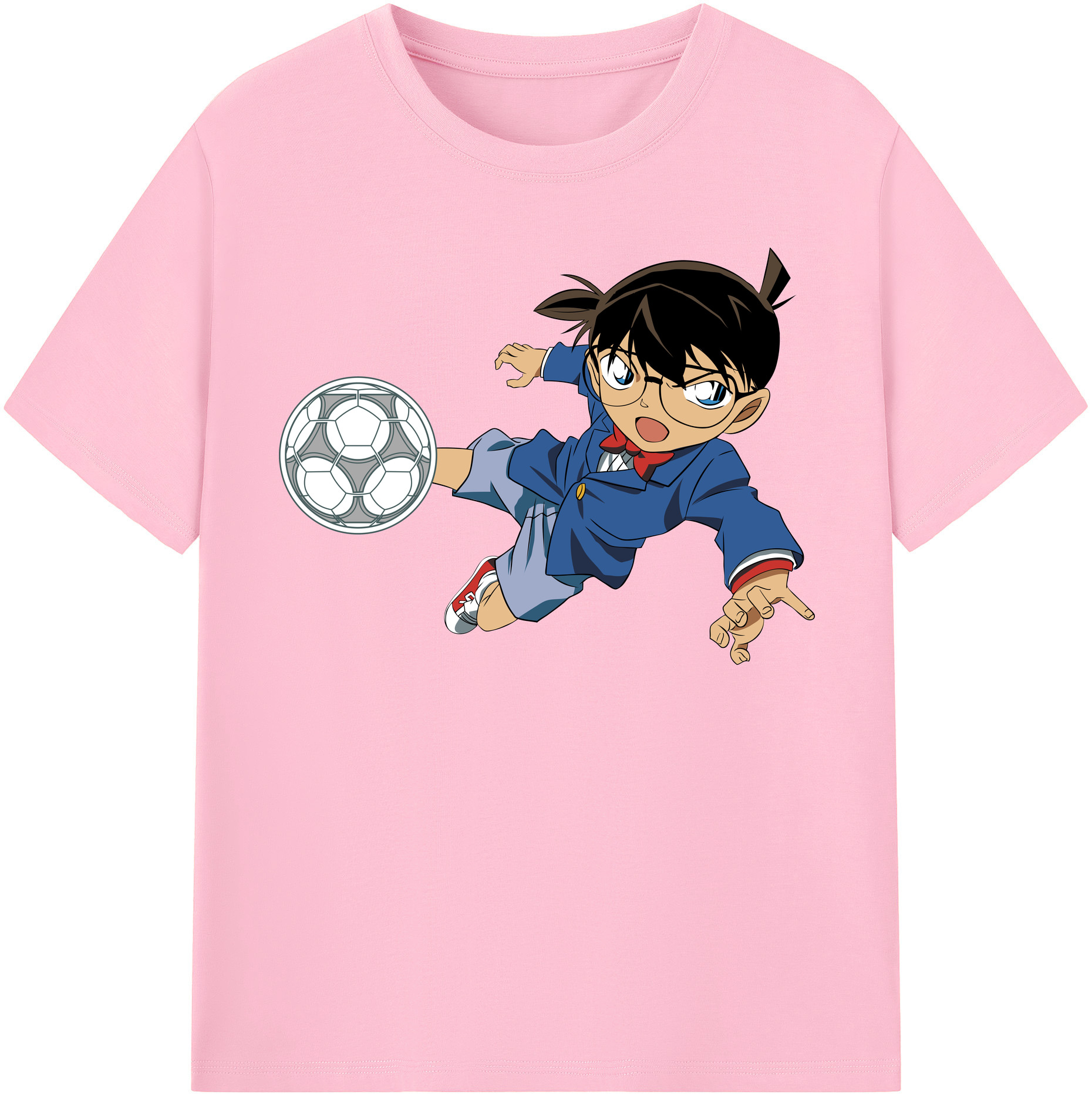 （画像用） 名探偵コナン 江戸川 コナン Detective Conan Conan Edogawa 綿100％半袖Tシャツ（フロントプリント）