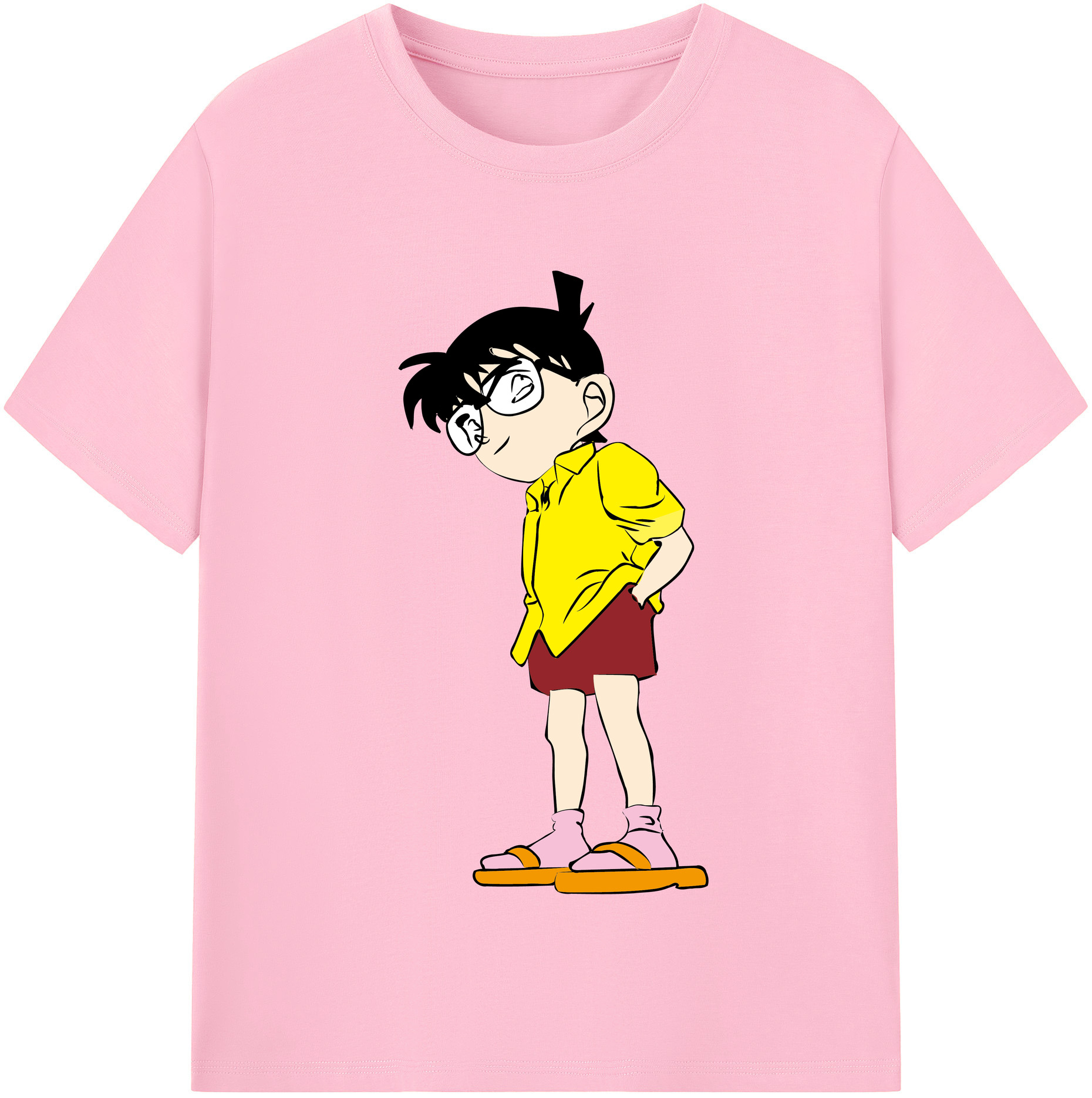 （画像用） 名探偵コナン 江戸川 コナン Detective Conan Conan Edogawa 綿100％半袖Tシャツ（フロントプリント）