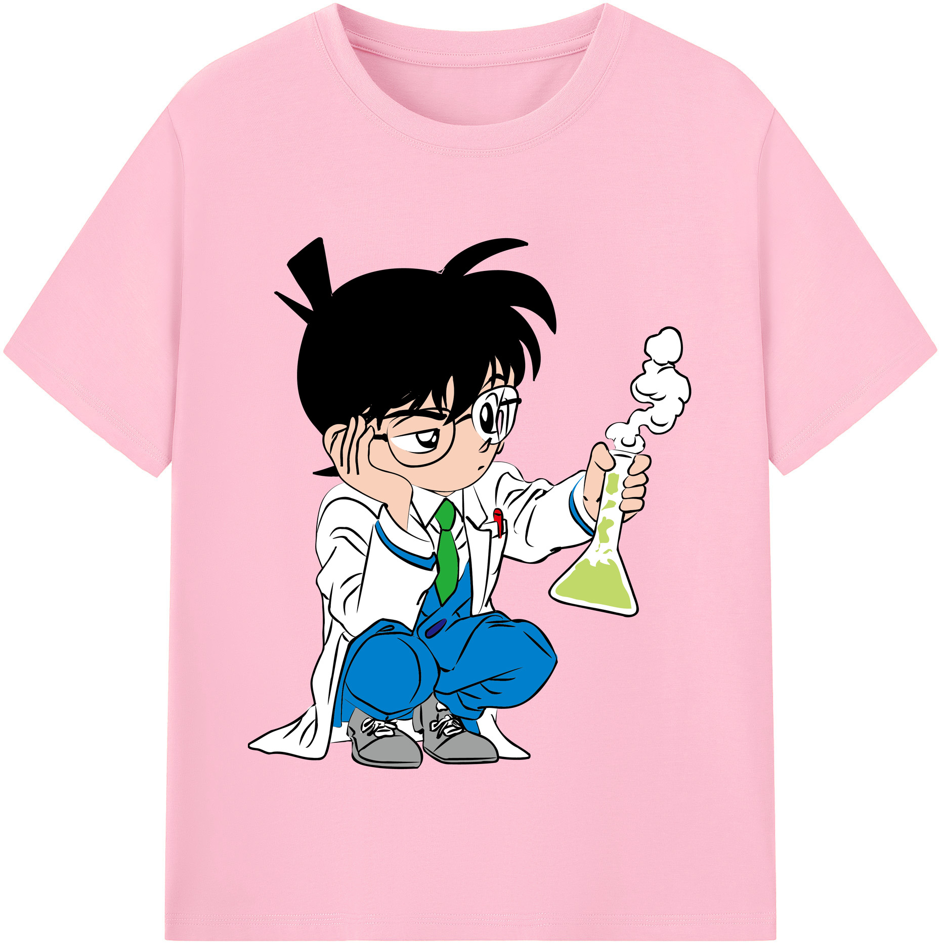 （画像用） 名探偵コナン 江戸川 コナン Detective Conan Conan Edogawa 綿100％半袖Tシャツ（フロントプリント）