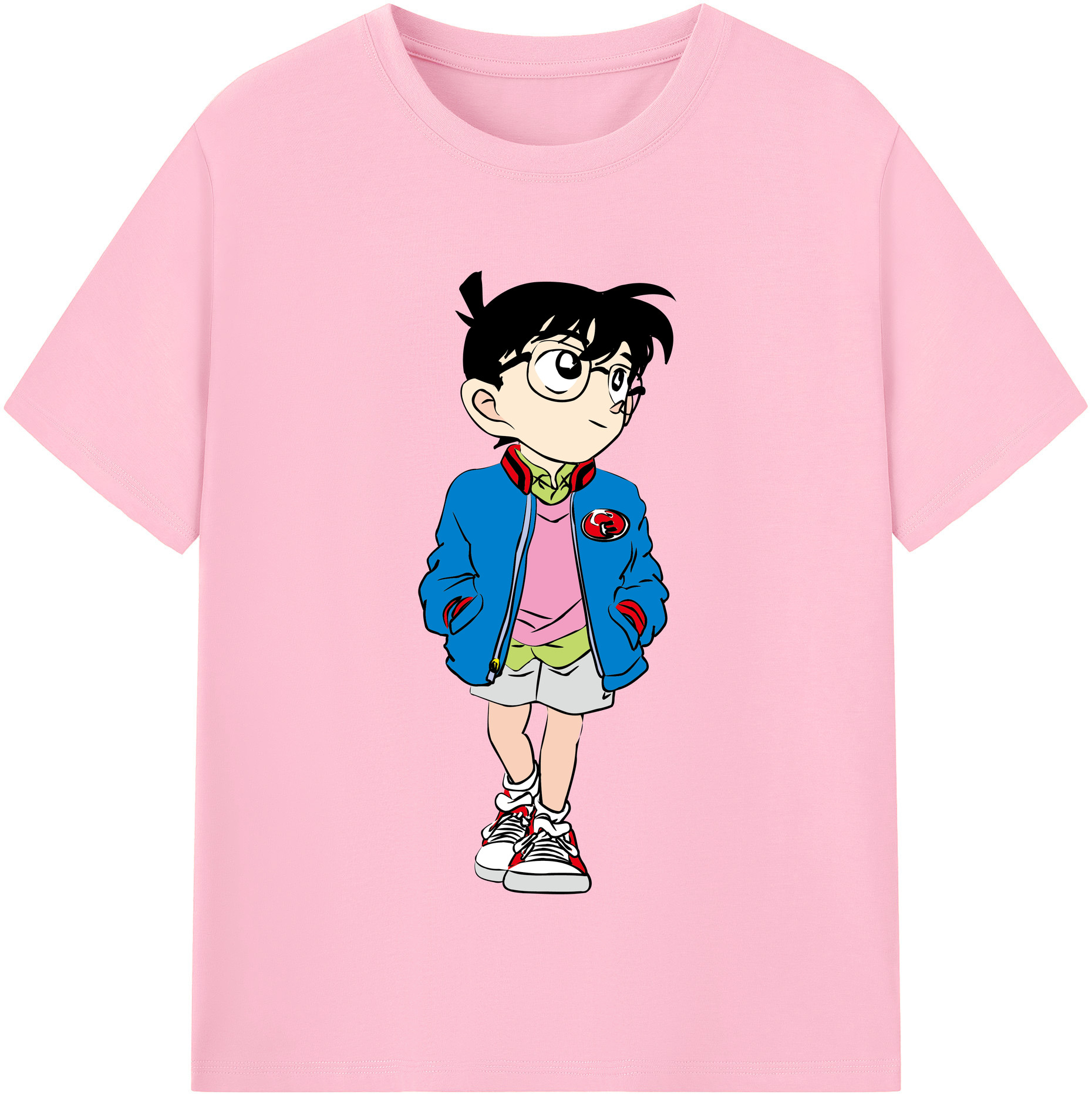 （画像用） 名探偵コナン 江戸川 コナン Detective Conan Conan Edogawa 綿100％半袖Tシャツ（フロントプリント）