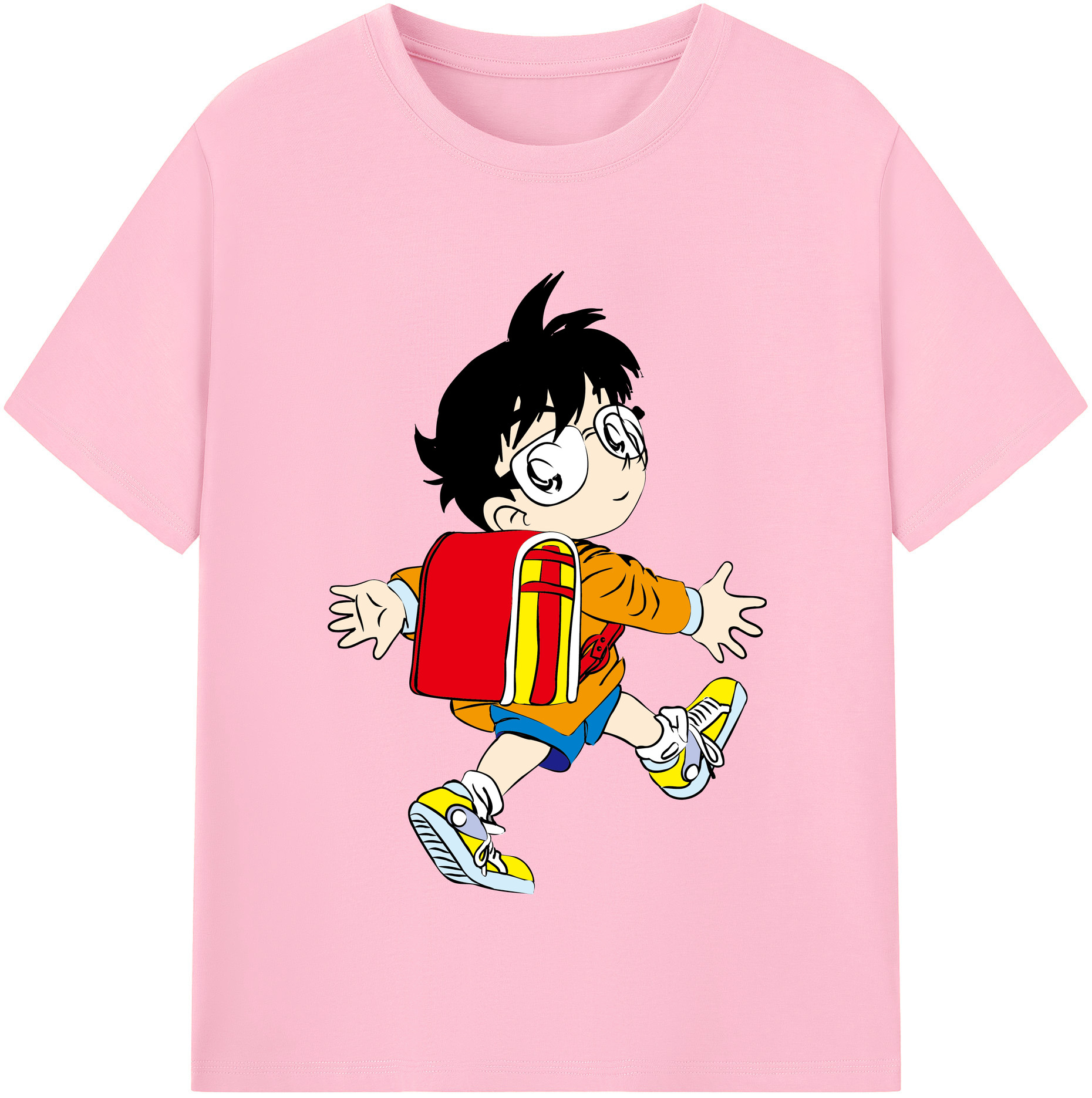 （画像用） 名探偵コナン 江戸川 コナン Detective Conan Conan Edogawa 綿100％半袖Tシャツ（フロントプリント）