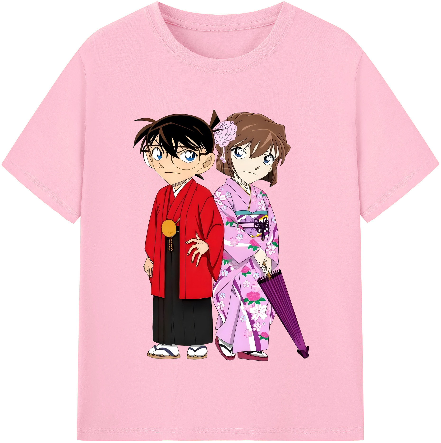（画像用） 名探偵コナン 江戸川 コナン Detective Conan Conan Edogawa 綿100％半袖Tシャツ（フロントプリント）