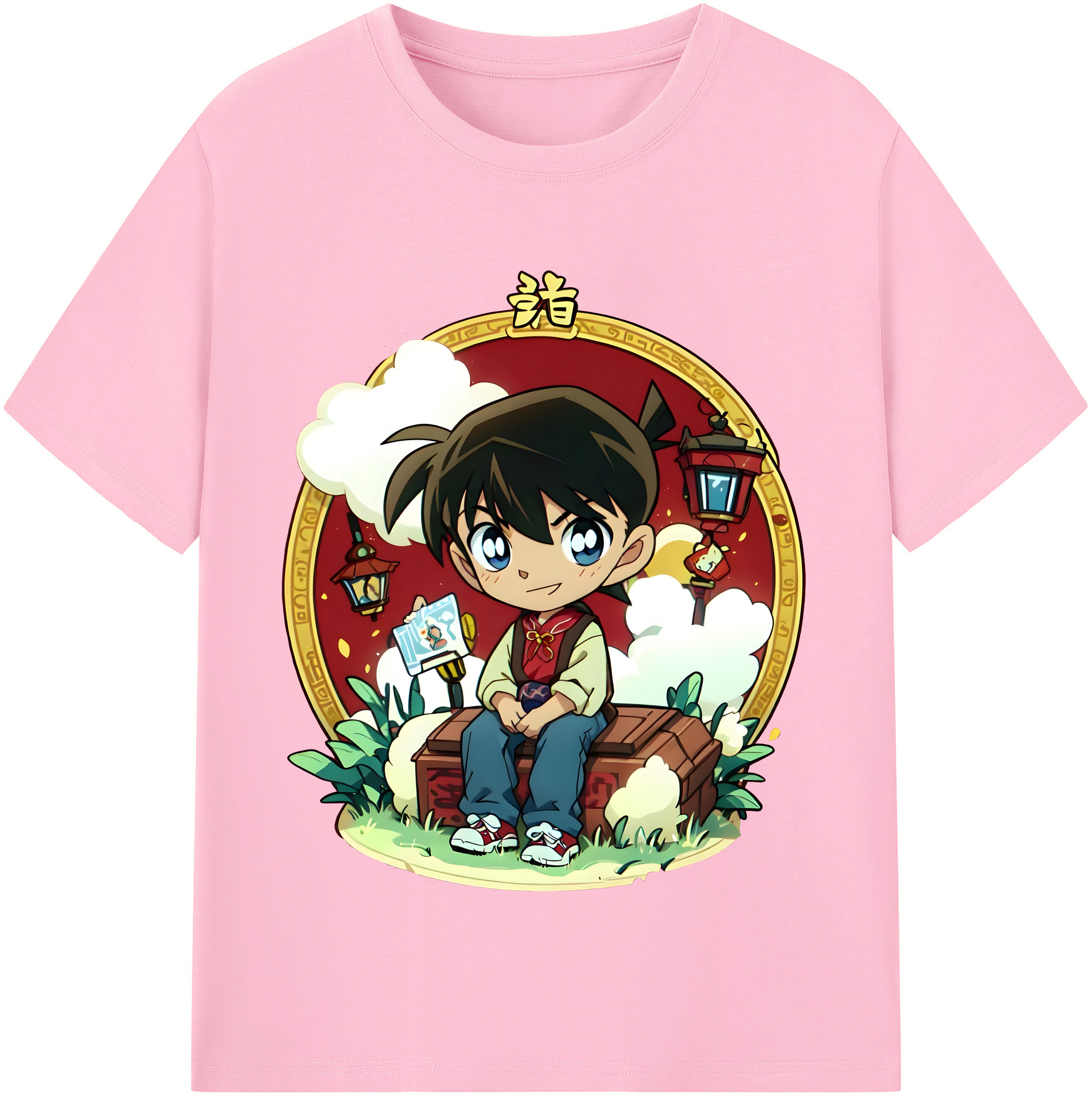 （画像用） 名探偵コナン 江戸川 コナン Detective Conan Conan Edogawa 綿100％半袖Tシャツ（フロントプリント）