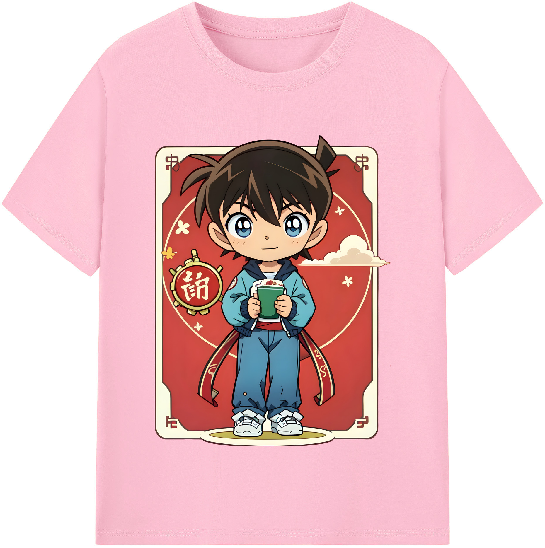（画像用） 名探偵コナン 江戸川 コナン Detective Conan Conan Edogawa 綿100％半袖Tシャツ（フロントプリント）