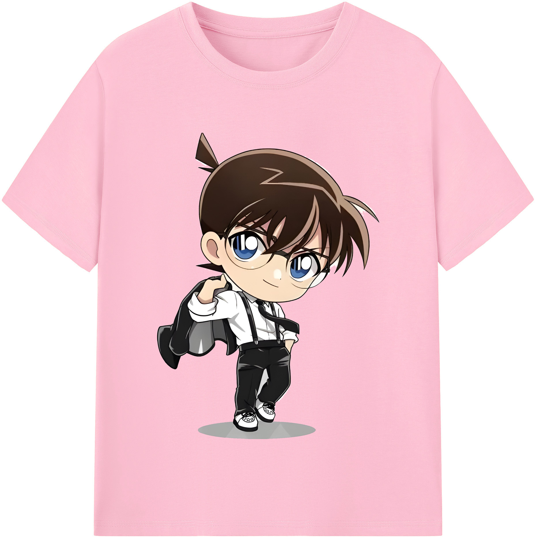 （画像用） 名探偵コナン 江戸川 コナン Detective Conan Conan Edogawa 綿100％半袖Tシャツ（フロントプリント）