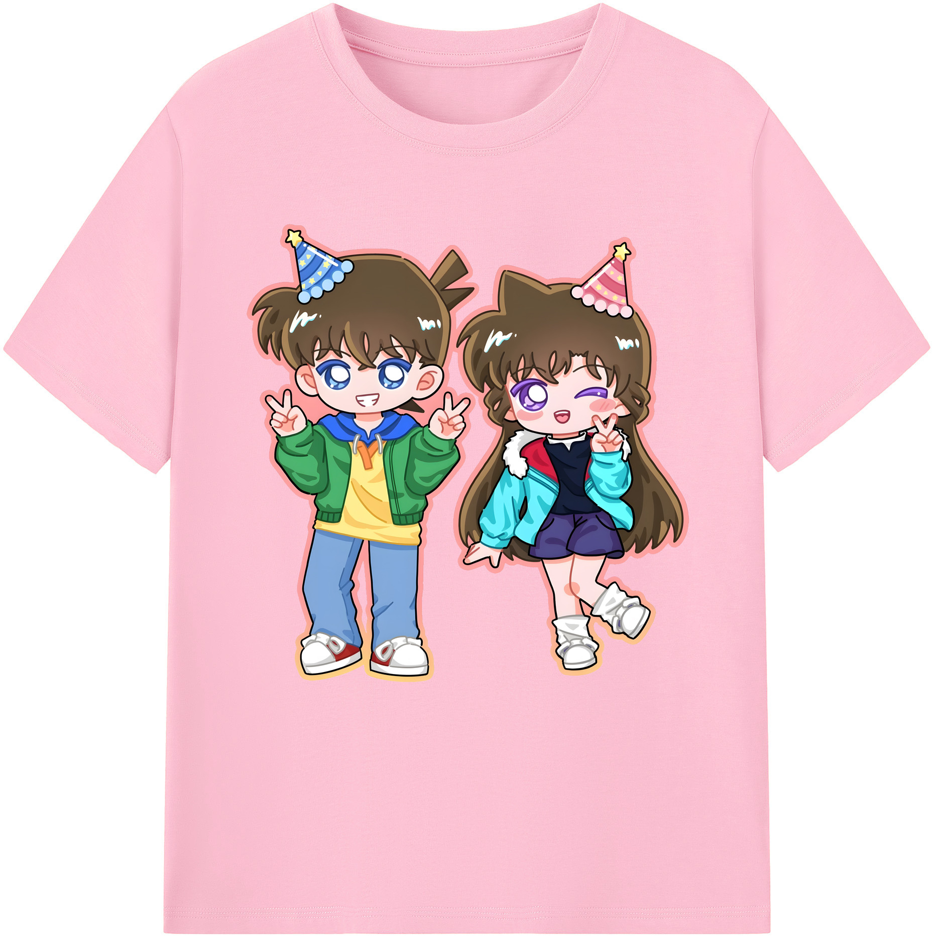 （画像用） 名探偵コナン 毛利 蘭 もうり らん、モーリ ラン Detective Conan Rachel Moore 綿100％半袖Tシャツ（フロントプリント）