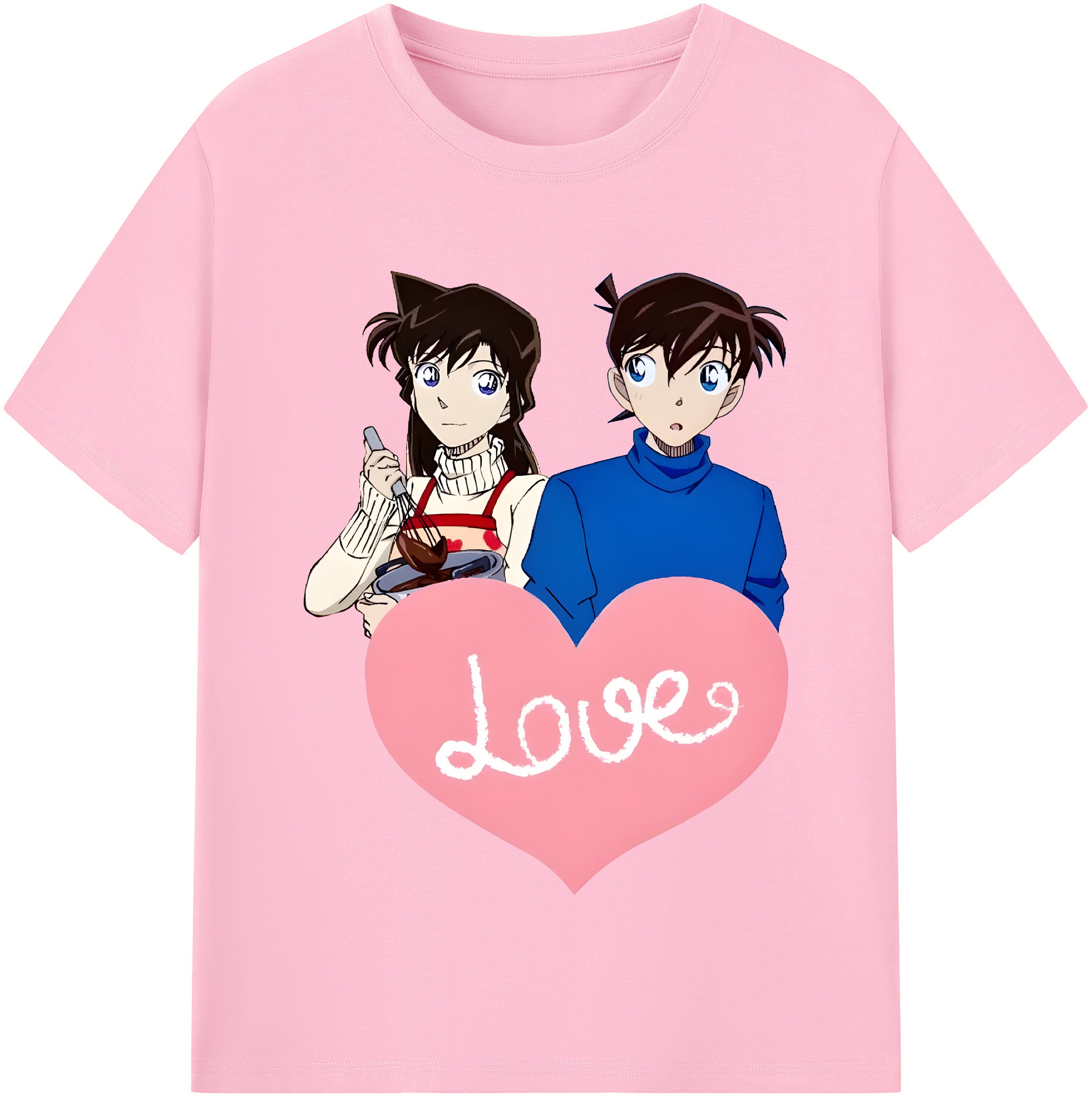 （画像用） 名探偵コナン 毛利 蘭 もうり らん、モーリ ラン Detective Conan Rachel Moore 綿100％半袖Tシャツ（フロントプリント）
