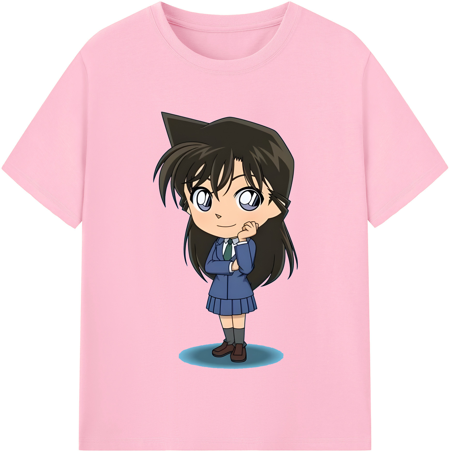 （画像用） 名探偵コナン 毛利 蘭 もうり らん、モーリ ラン Detective Conan Rachel Moore 綿100％半袖Tシャツ（フロントプリント）