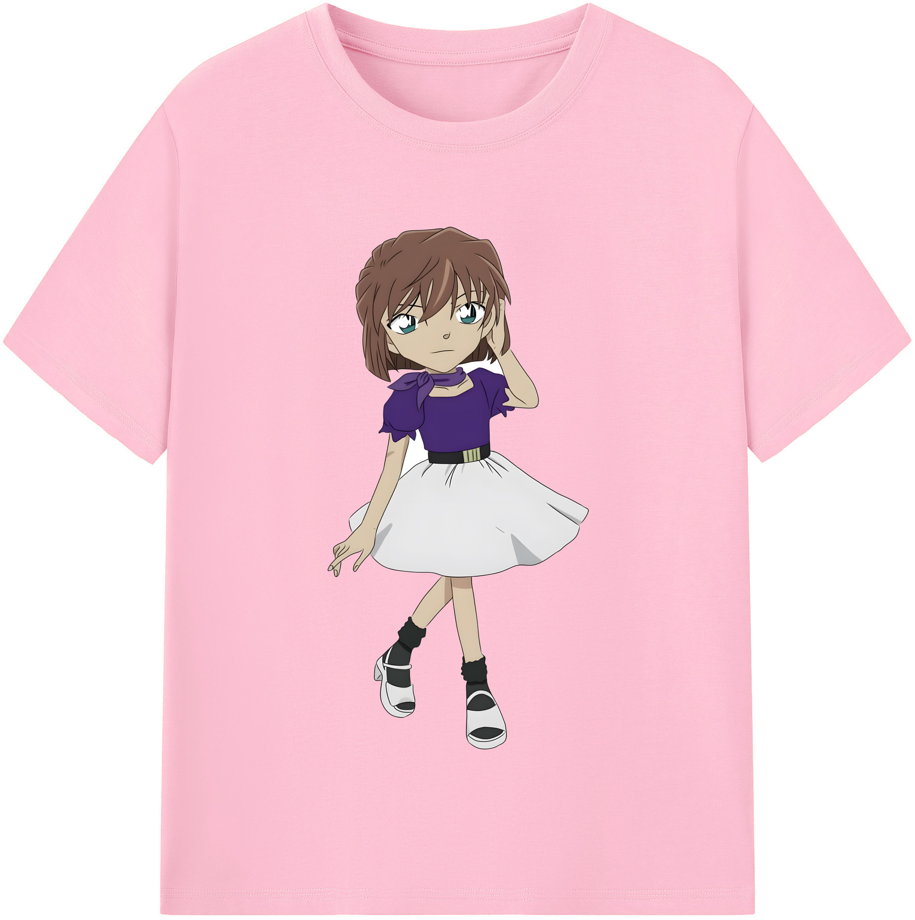 （画像用） 名探偵コナン 灰原 哀 はいばら あい Detective Conan Anita Hailey、Vi Graythorn Haibara Ai 綿100％半袖Tシャツ（フロントプリント）