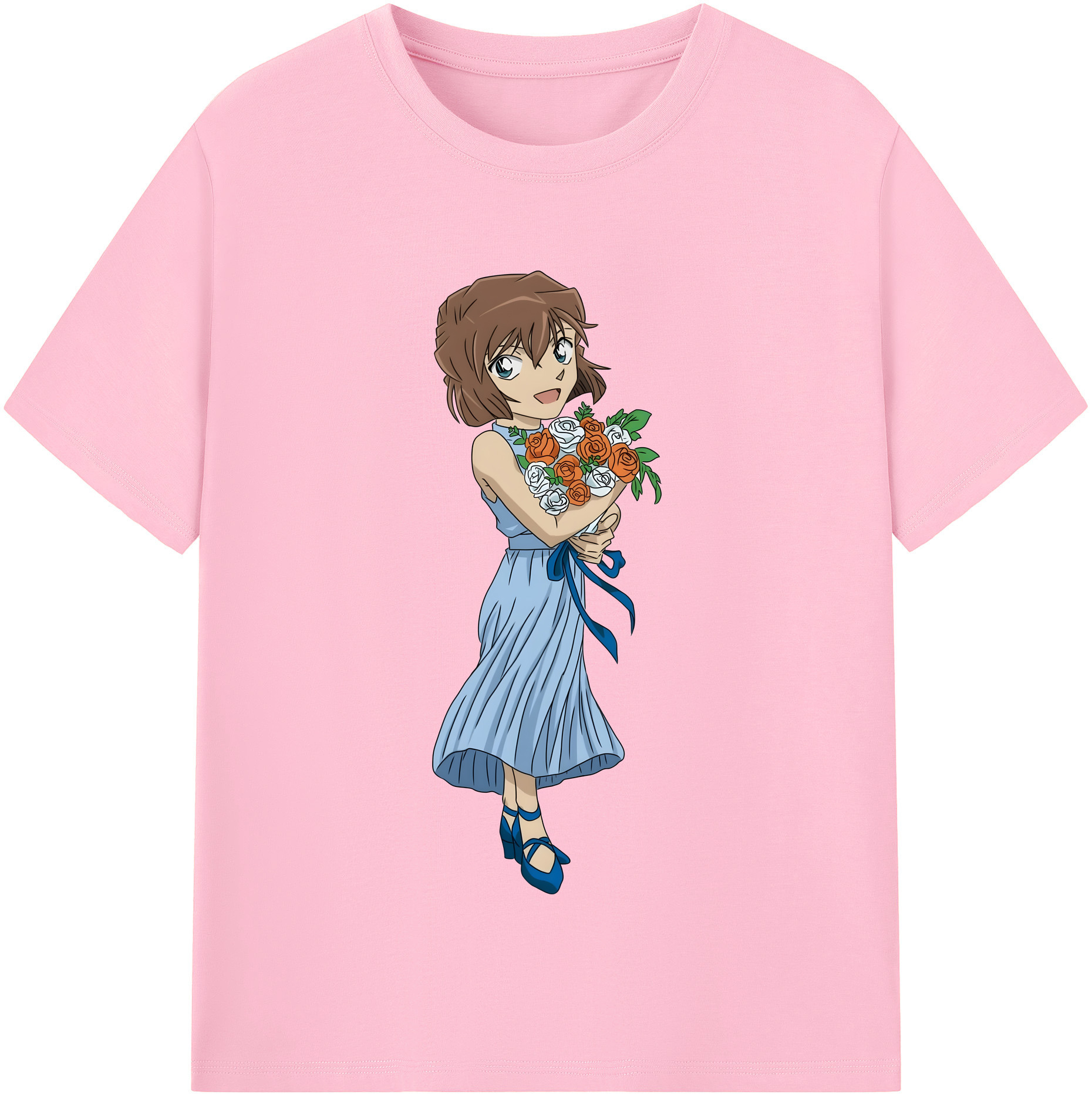 （画像用） 名探偵コナン 灰原 哀 はいばら あい Detective Conan Anita Hailey、Vi Graythorn Haibara Ai 綿100％半袖Tシャツ（フロントプリント）