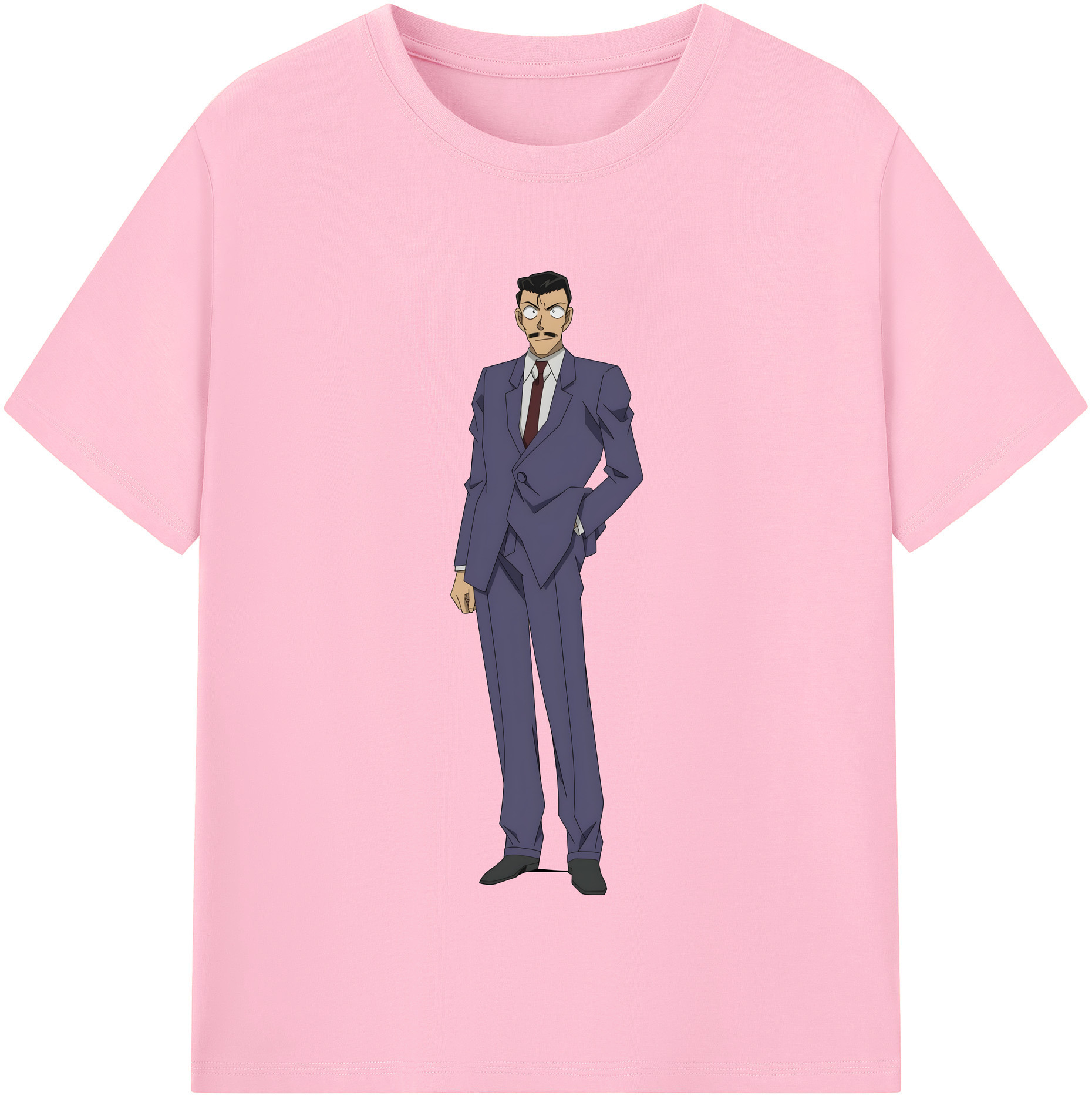 （画像用） 名探偵コナン 毛利 小五郎 もうり こごろう Detective Conan 綿100％半袖Tシャツ（フロントプリント）